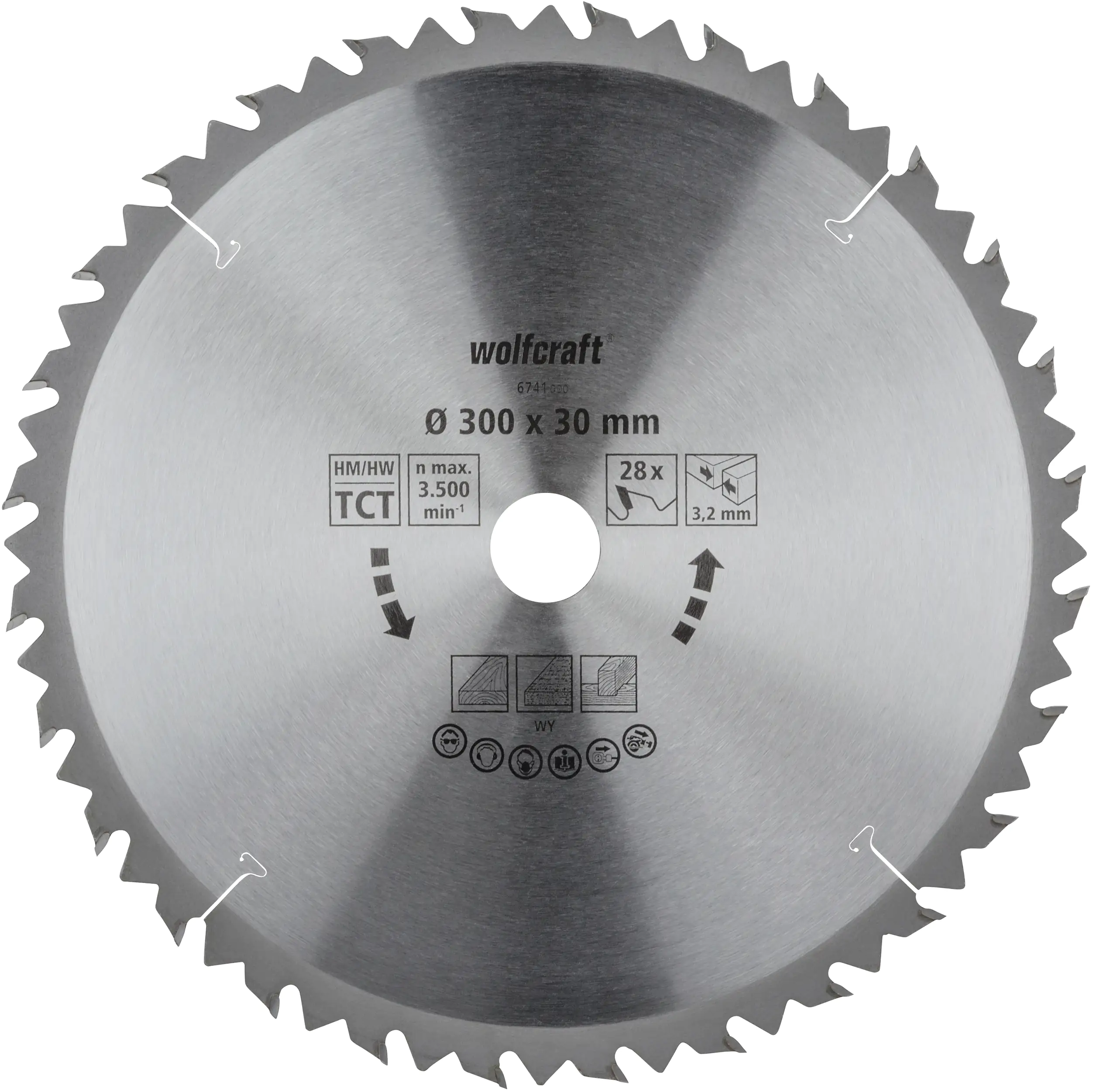 Wolfcraft Kreissägeblatt 300 mm 28 Zähne Hartmetall