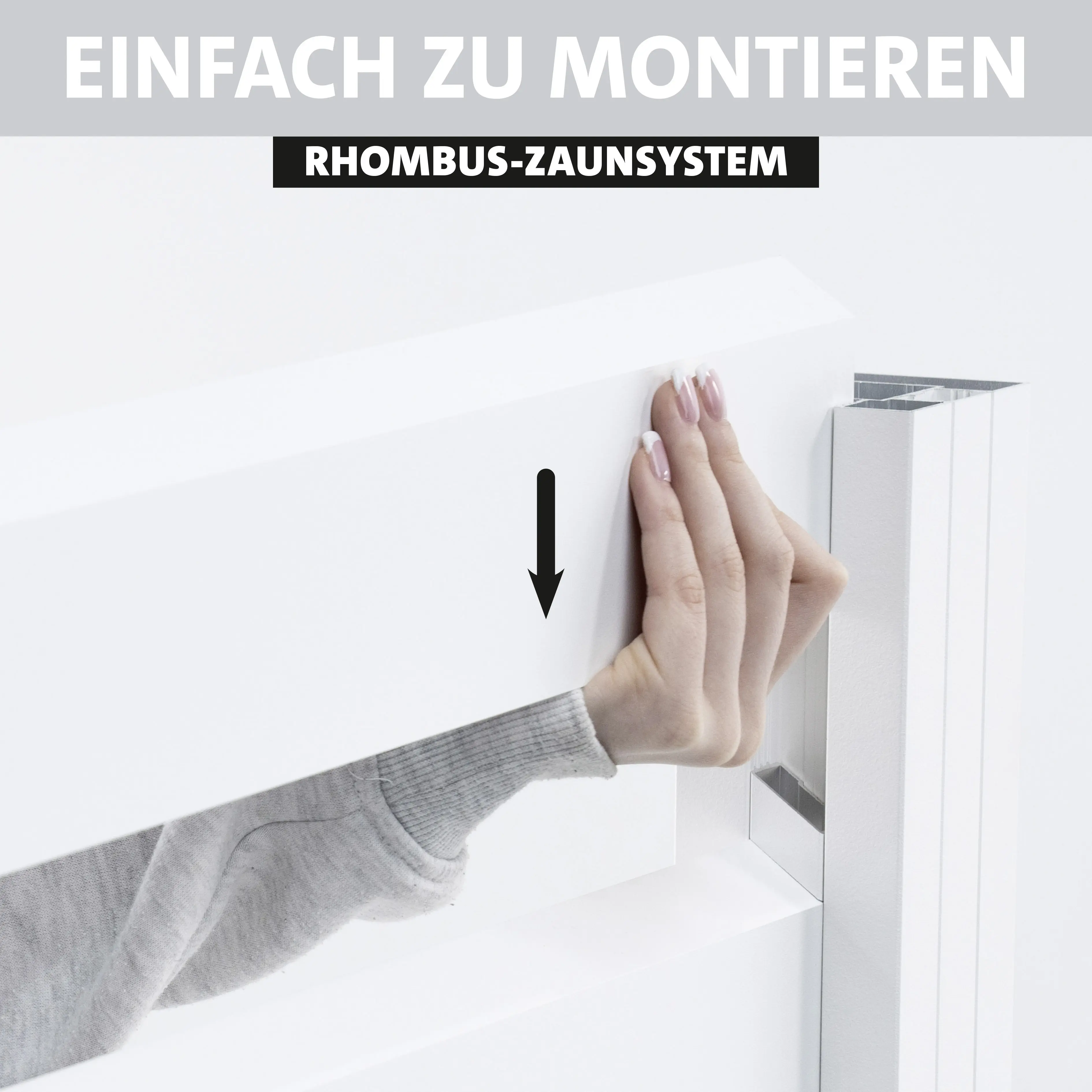 Ambiente Alu-Zaun Grundset Rhombus MAXI 187 x 184,2 cm weiß
