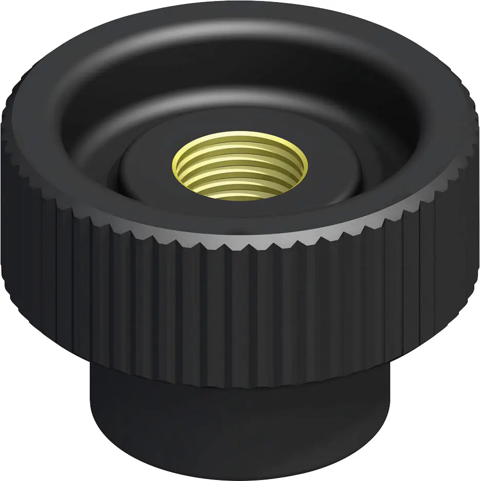 alfer Rändelmutter mit Gewinde M5 PVC (Kunststoff) glatt schwarz