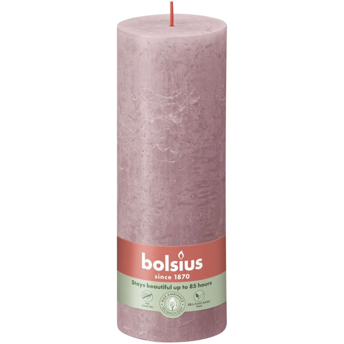 Bolsius Rustik Stumpenkerze 190/68 mm Eschen-Rose