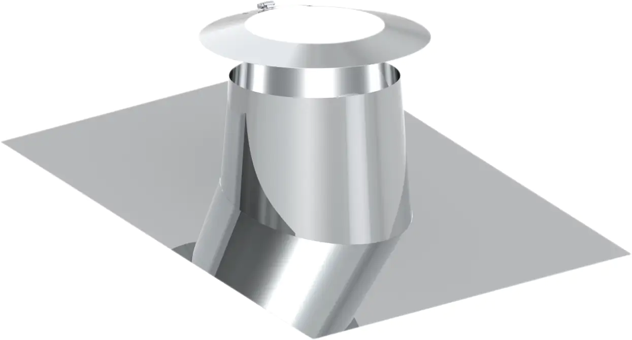 Zitec Schornstein-Dachdurchführungsset Dachneigung 5-15°, mit Wetterkragen