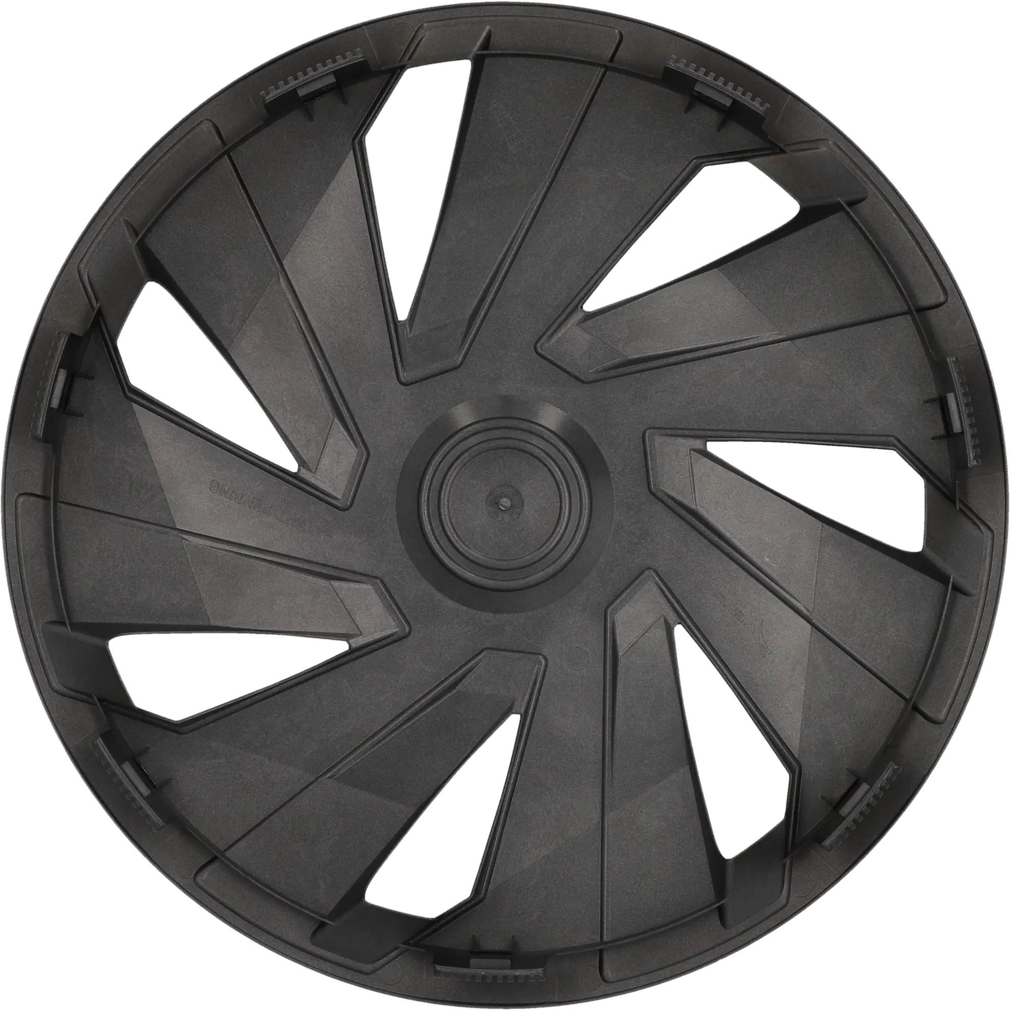 Cartrend Radzierblenden Flow 38 cm (15 Zoll) silber schwarz 4 Stück