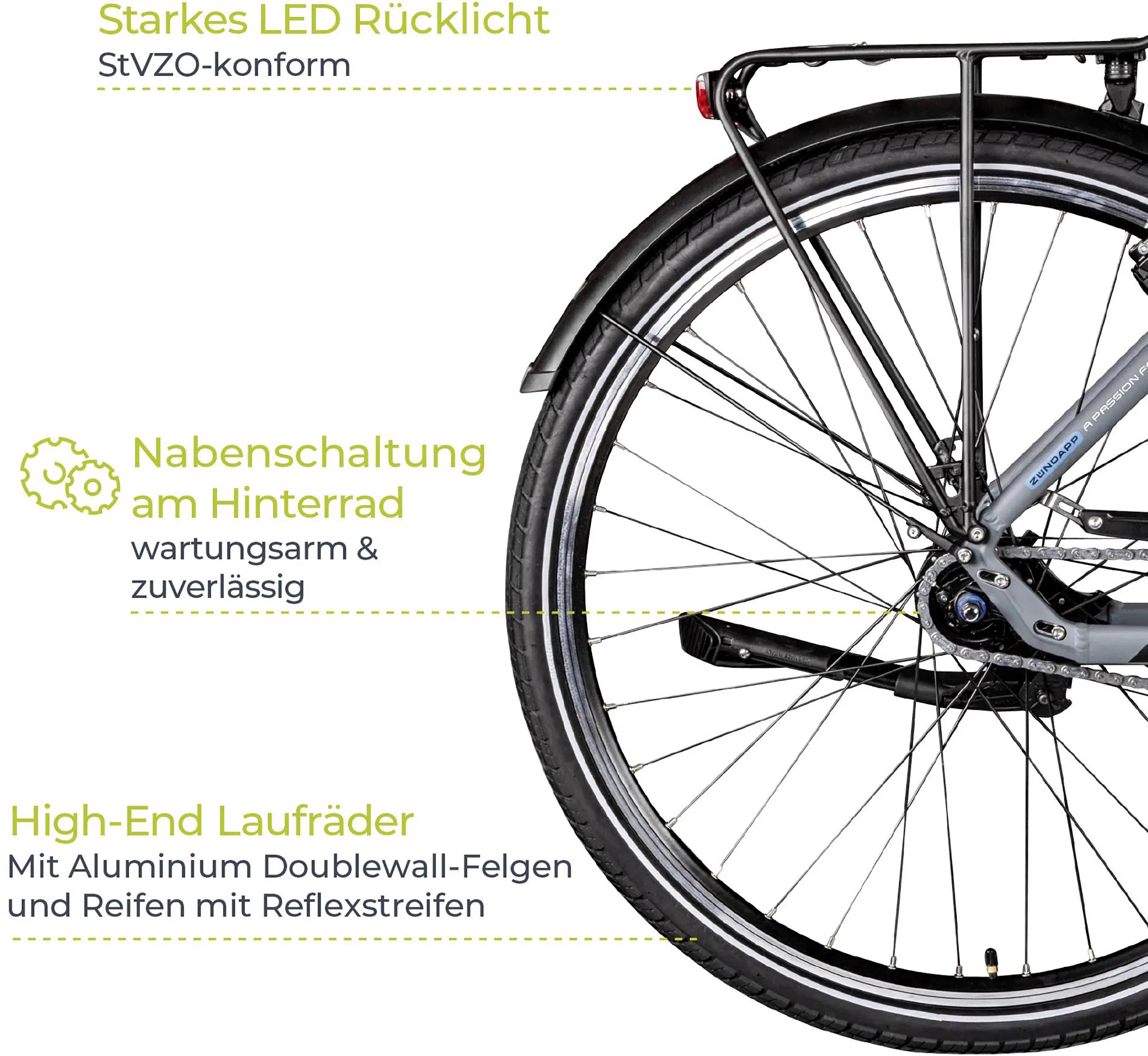 Zündapp E-Bike X600 City 28 Zoll 7-Gang 400 Wh grau blau