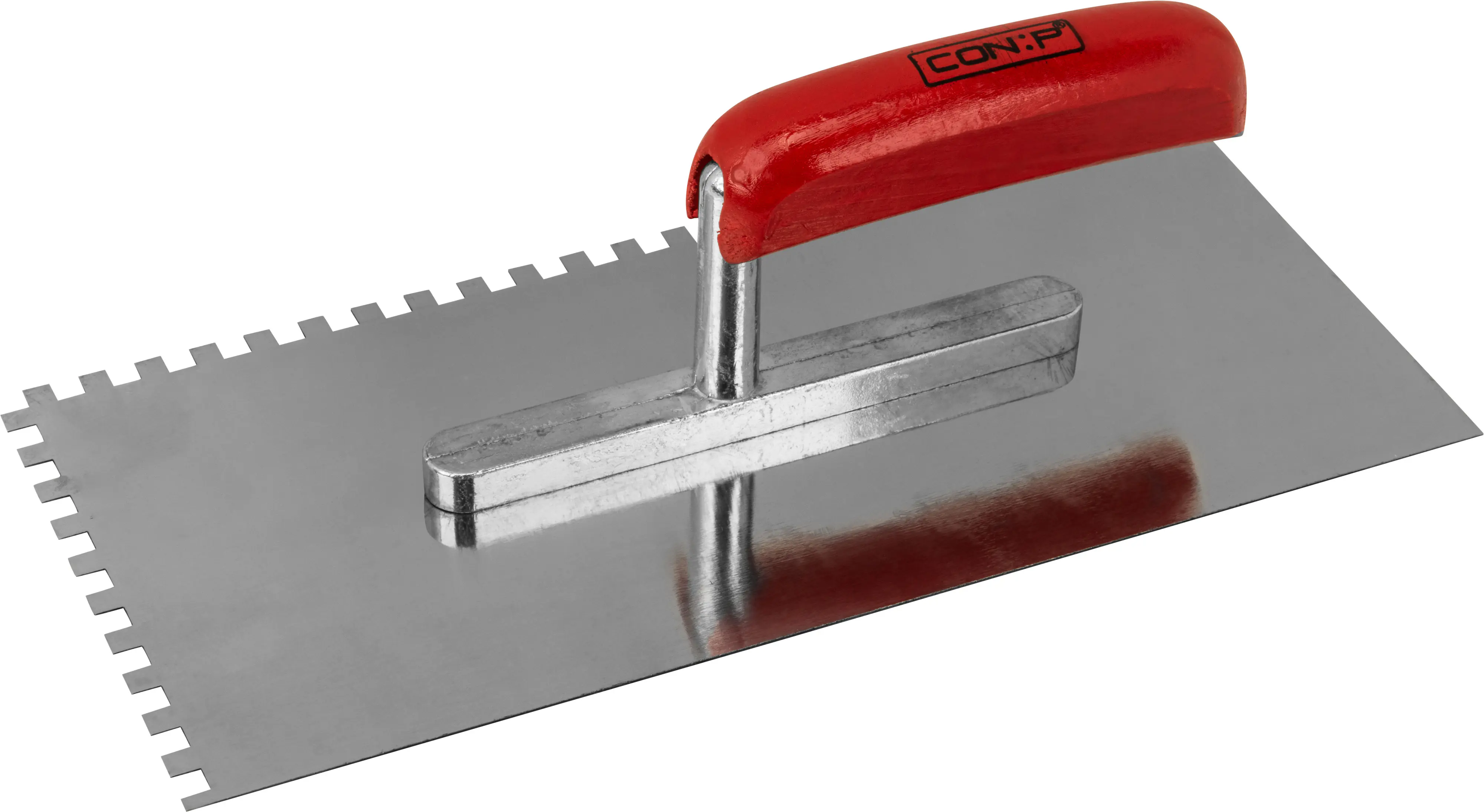 Zahnglättekelle 280 x 130 mm, Zahnung 6 x 6 mm rostfrei