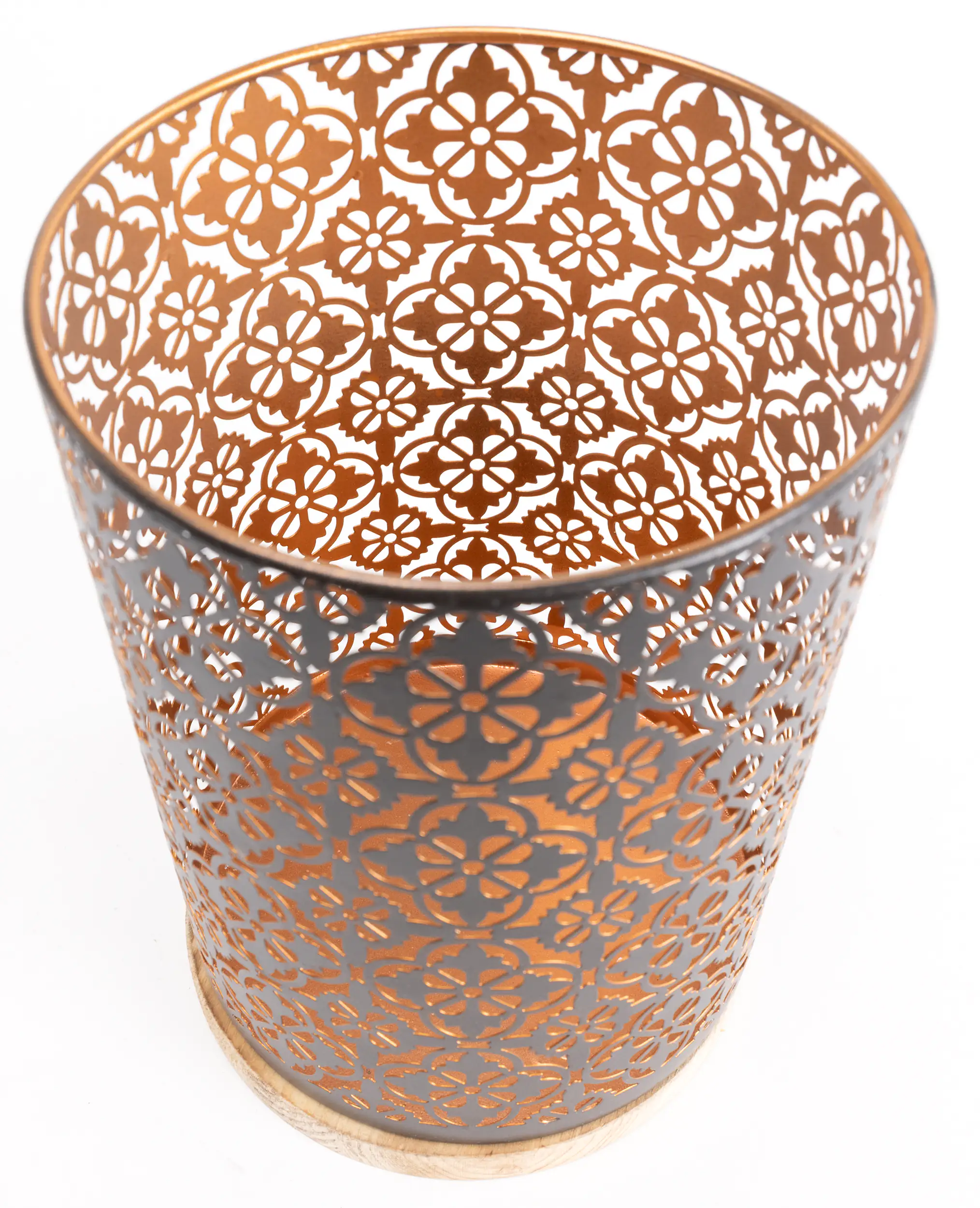 TrendLine Windlicht Metall Ø 15 x 21,5 cm schwarz gold