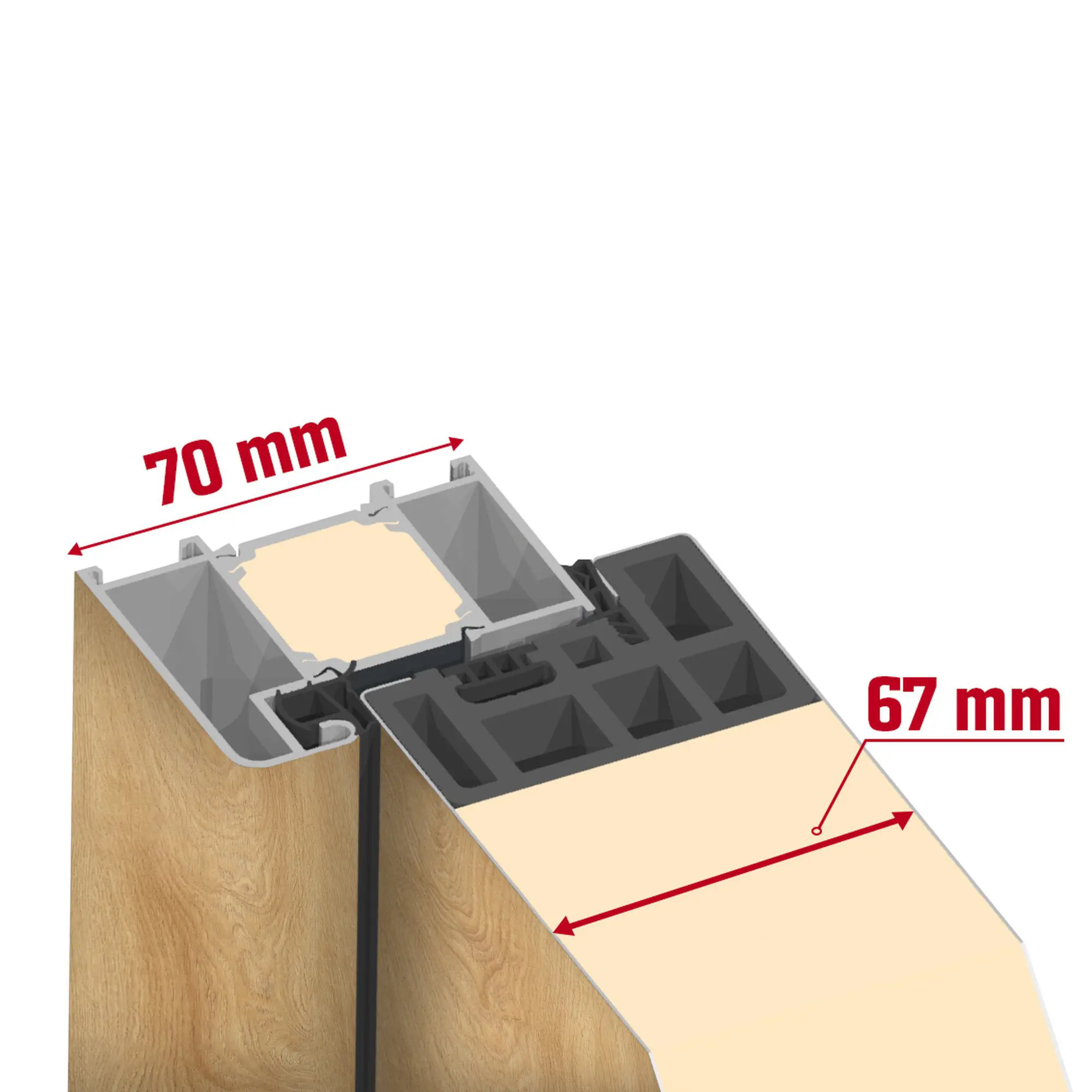 Splendoor Haustür Passivedoor Premium B06 Aluminium/Stahl Eiche BlackDesign DIN links 98 x 208 cm mit Tastatur & Fingerscan
