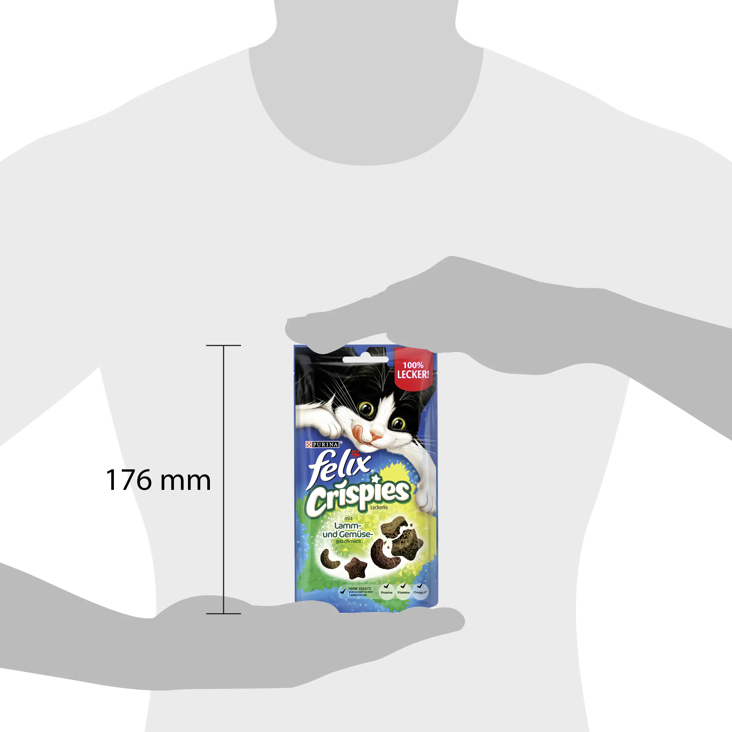 Felix Crispies Katzensnack Fleisch und Gemüse 45g Felix Crispies Katzensnack Fleisch und Gemüse 45g