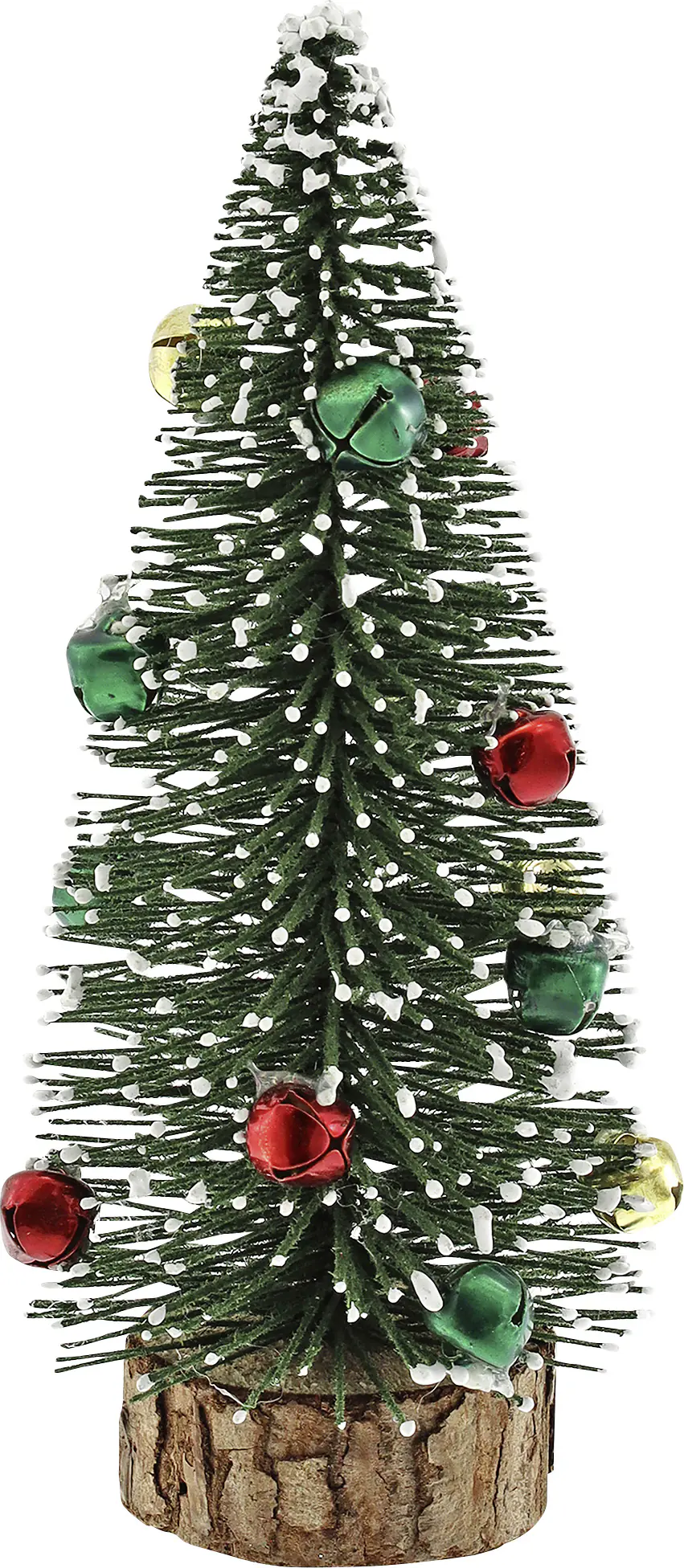 Weihnachtsbaum mit Metallglocken Kunststoff 15 cm grün-bunt 