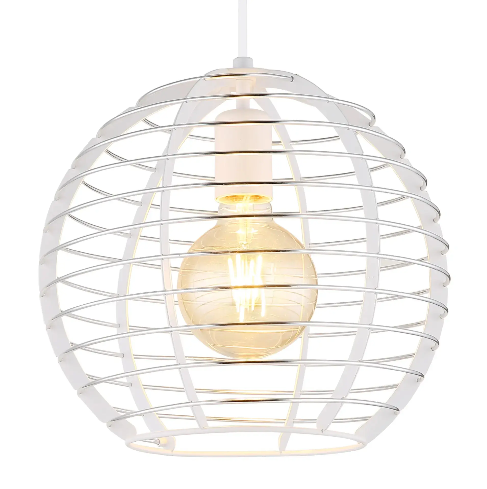 Globo Hängeleuchte Nesa 1er Ø 28 cm E27  weiß