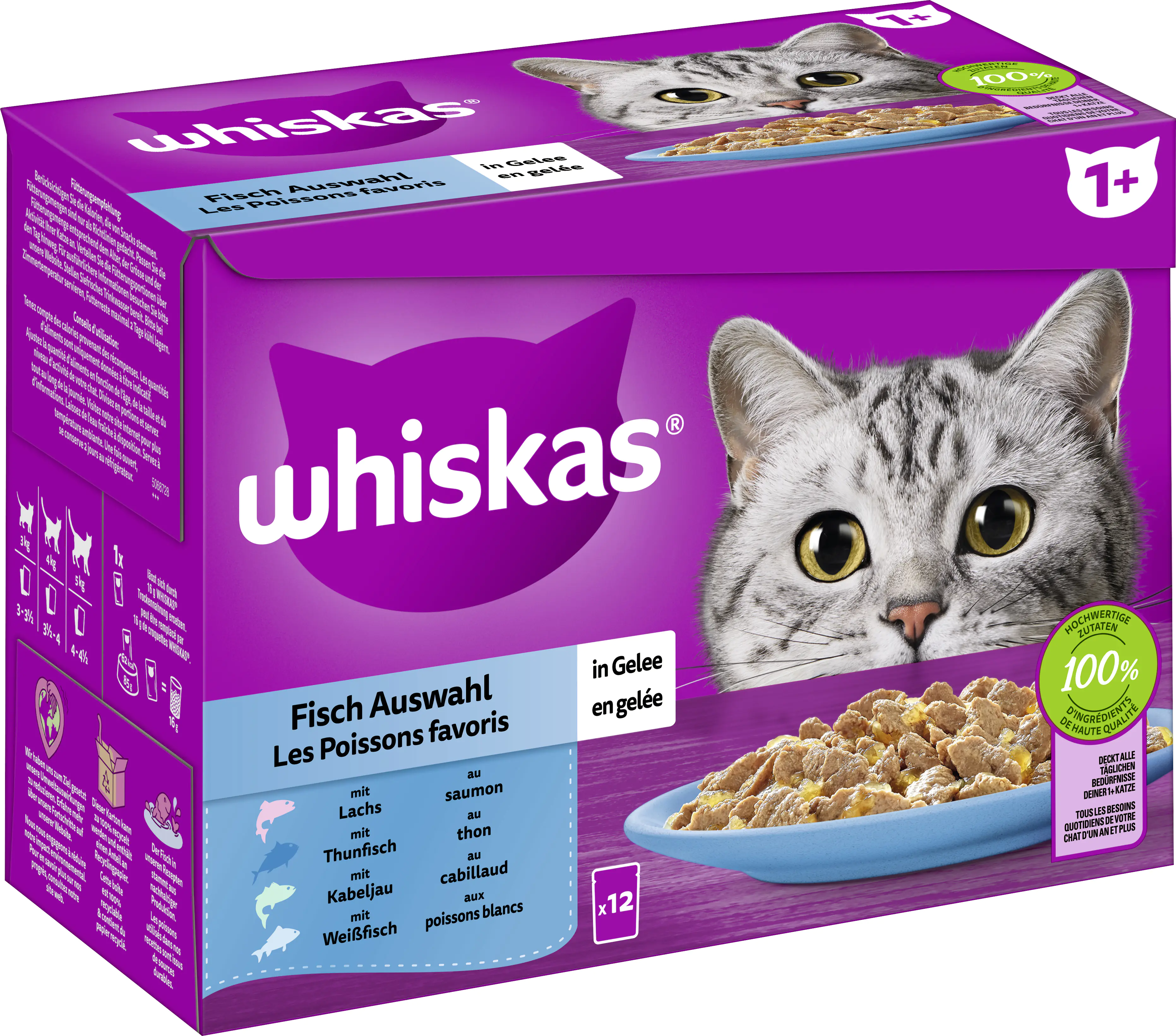 Whiskas Multipack 1+ Fisch in Gelee 12 x 85 g