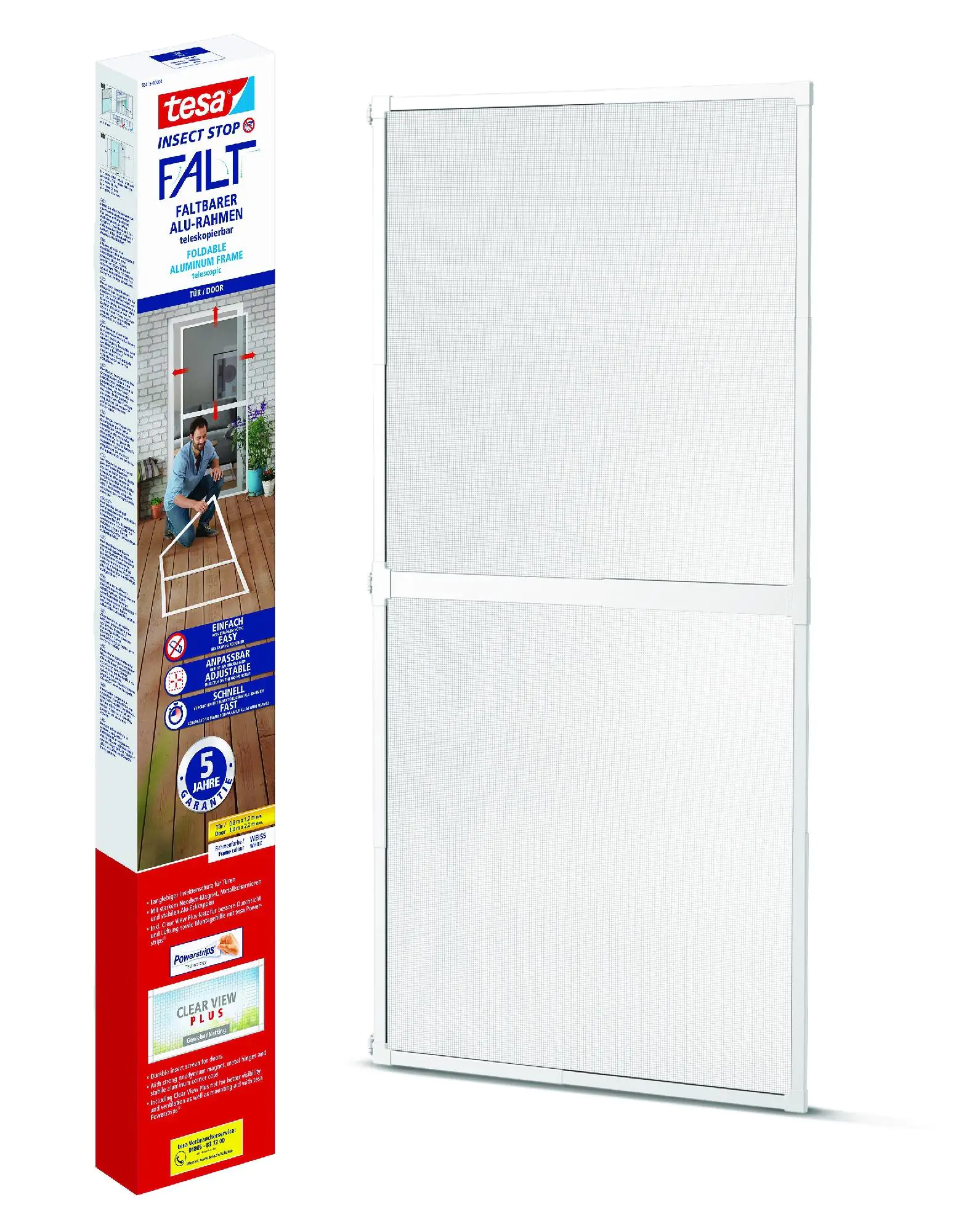 tesa Fliegenschutz-Tür FALT 100 x 220 cm anthrazit/weiß kürzbar