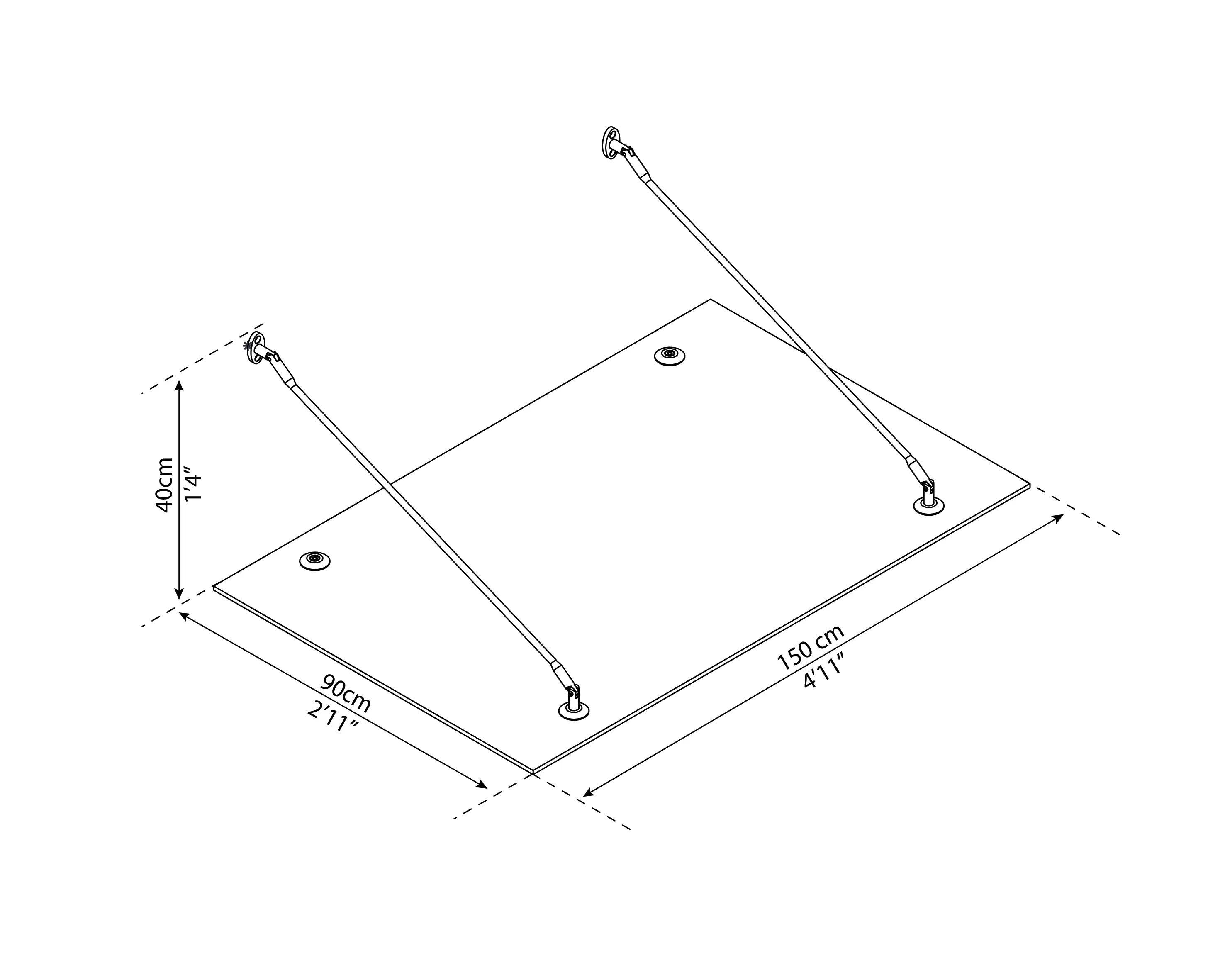 Canopia Vordach Trasparo 1500 Silber 150 x 90 cm