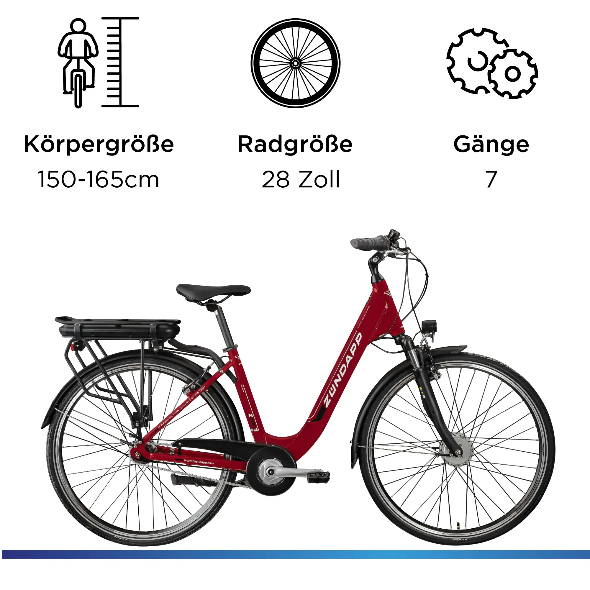 Zündapp E-Bike City Z600 28 Zoll 7-Gang 522 Wh karminrot
