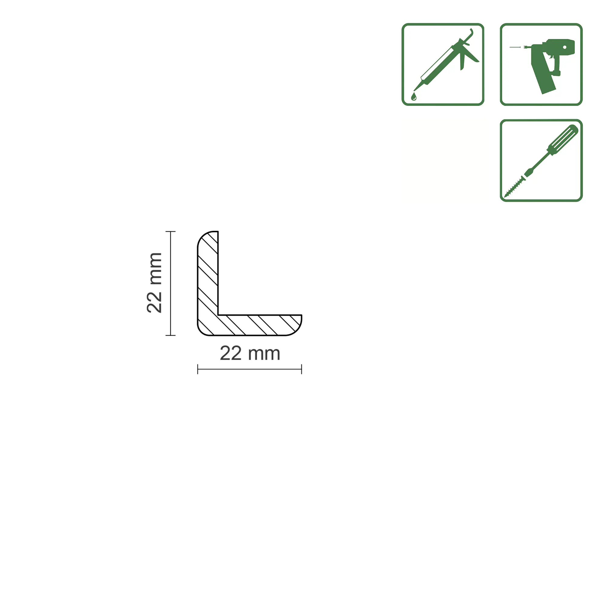 FN Neuhofer Winkelleiste 100 cm 22 x 22 mm Fichte/Kiefer