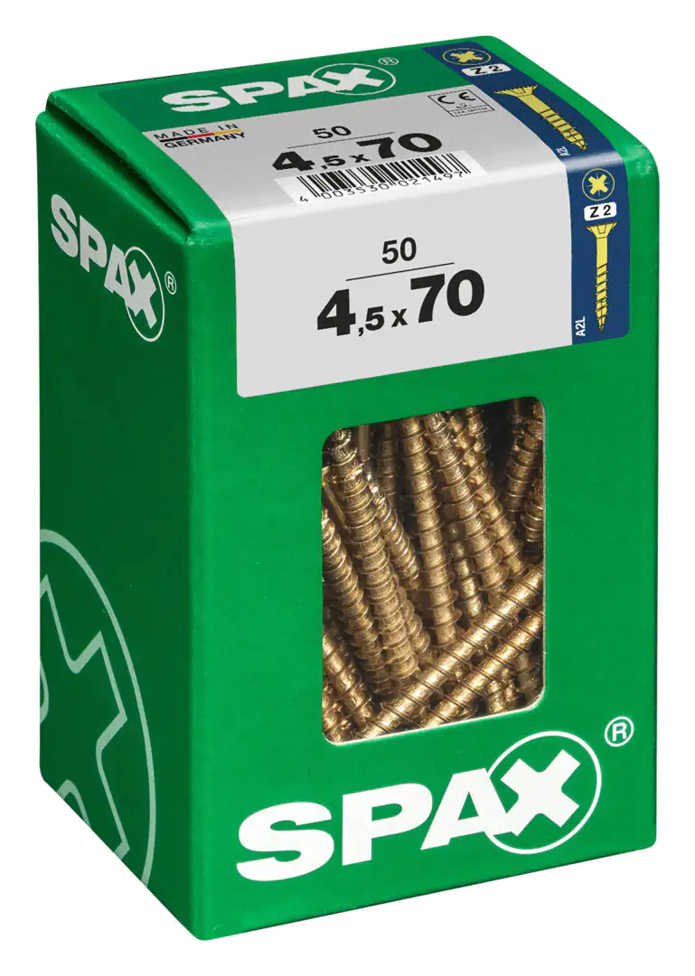 Spax Universalschrauben 4.5 x 70 mm PZ 2 - 50 Stk.