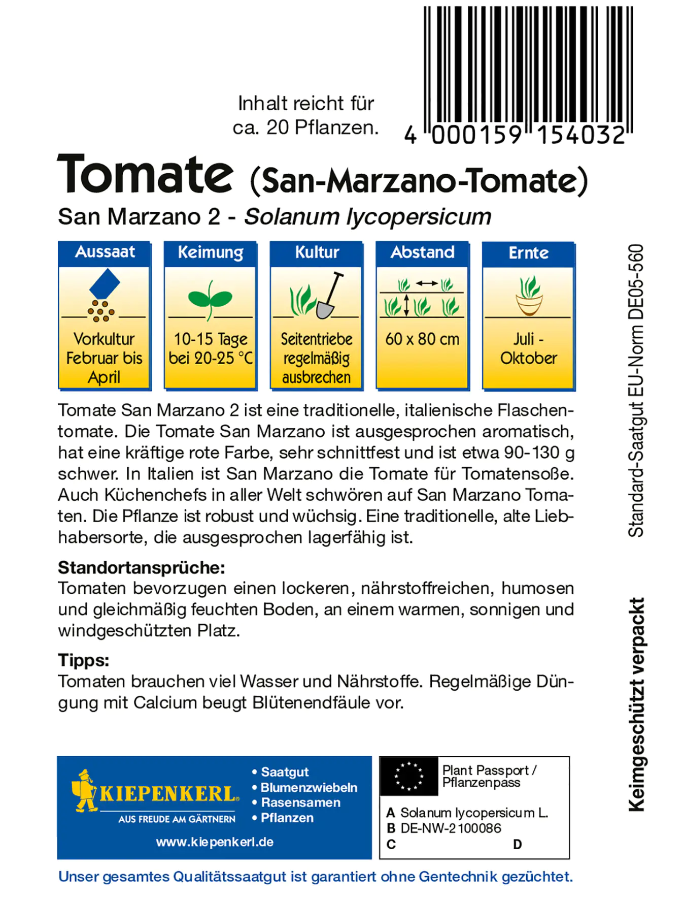 Kiepenkerl Tomate San -Marzano