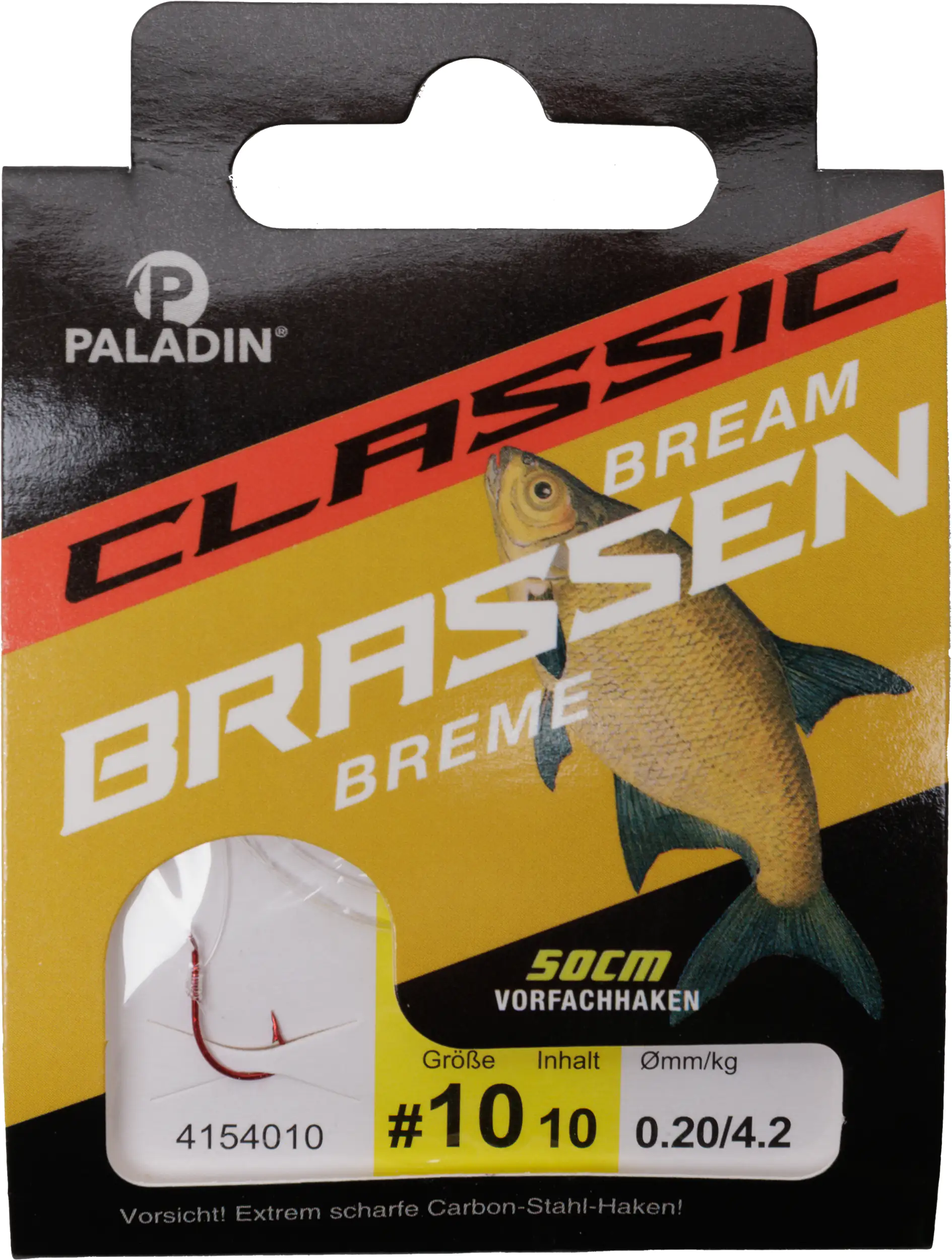 Paladin Brassenhaken gebunden Größe 10 50 cm 10 Stück rot