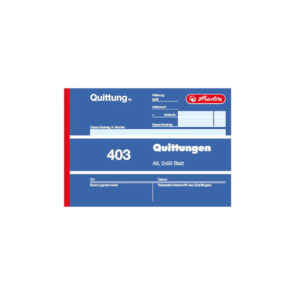herlitz Quittungsblock A6 403 2 x 50 Blatt