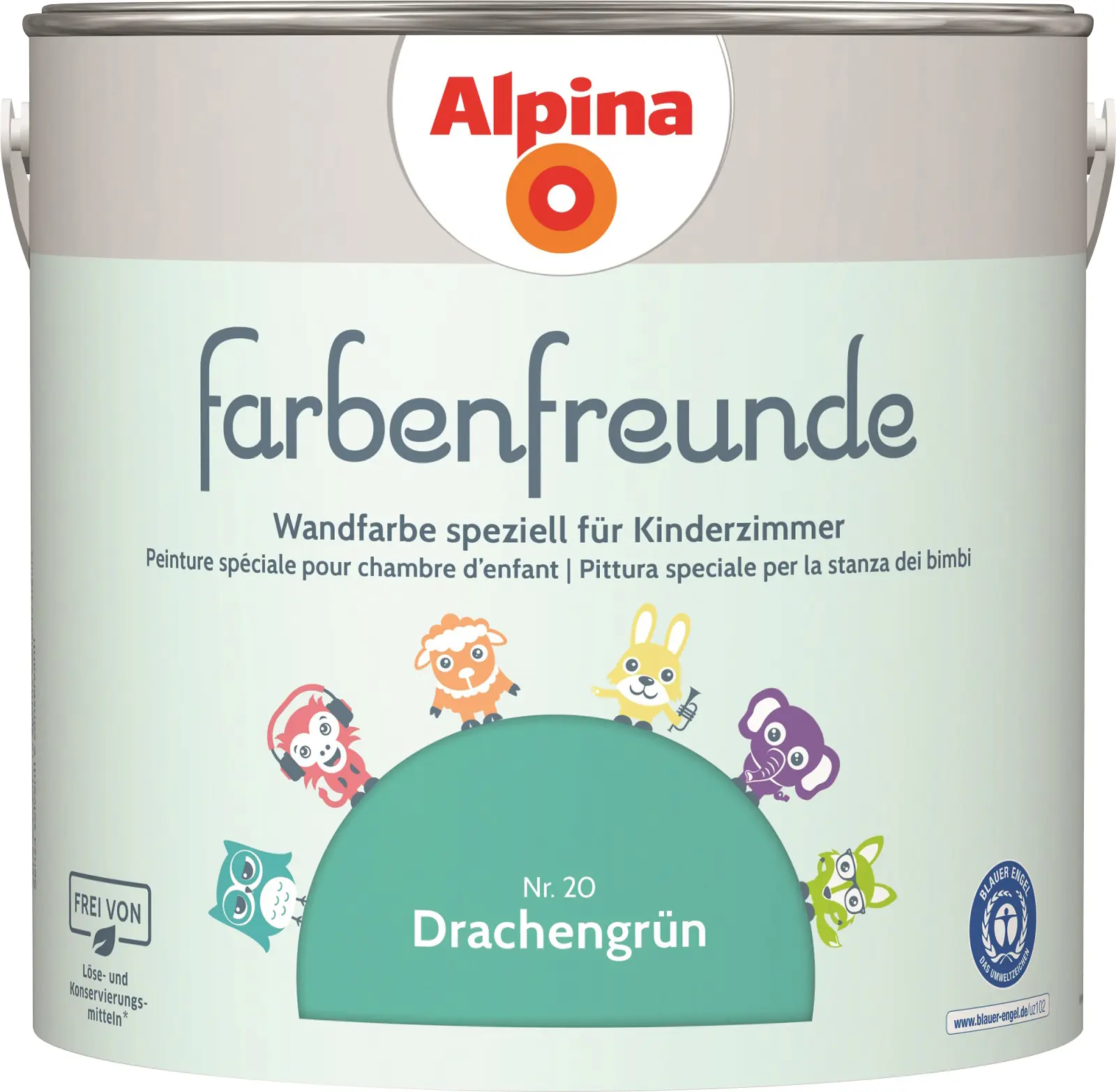 Alpina Farbenfreunde Wandfarbe Nr. 20 drachengrün 2,5 L matt