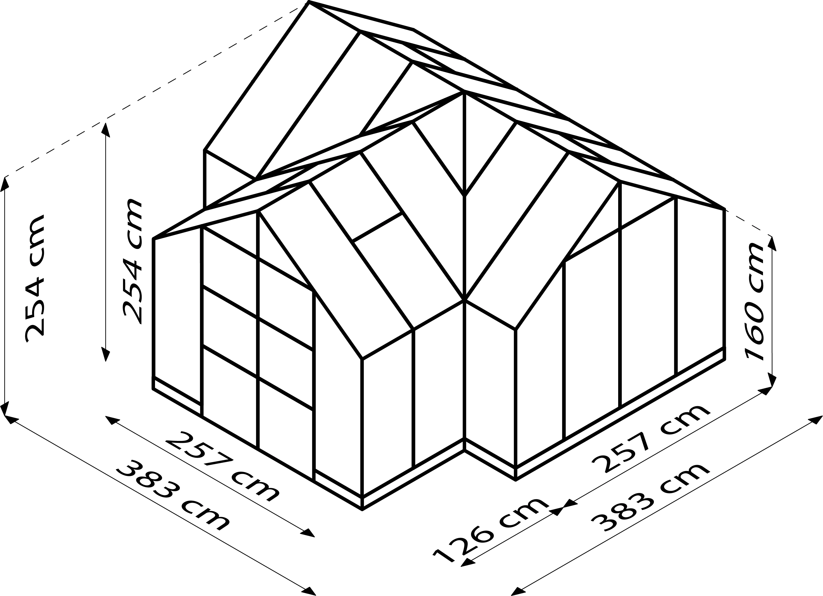 Vitavia Gewächshaus Campus smaragd 3,83 x 3,83 x 2,54 m