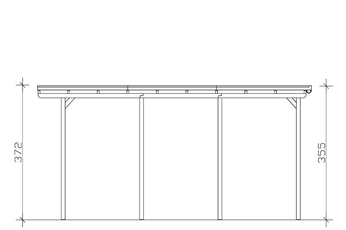 SKAN HOLZ Carport Emsland Caravan 404 x 846 cm, lasiert in Weiß
