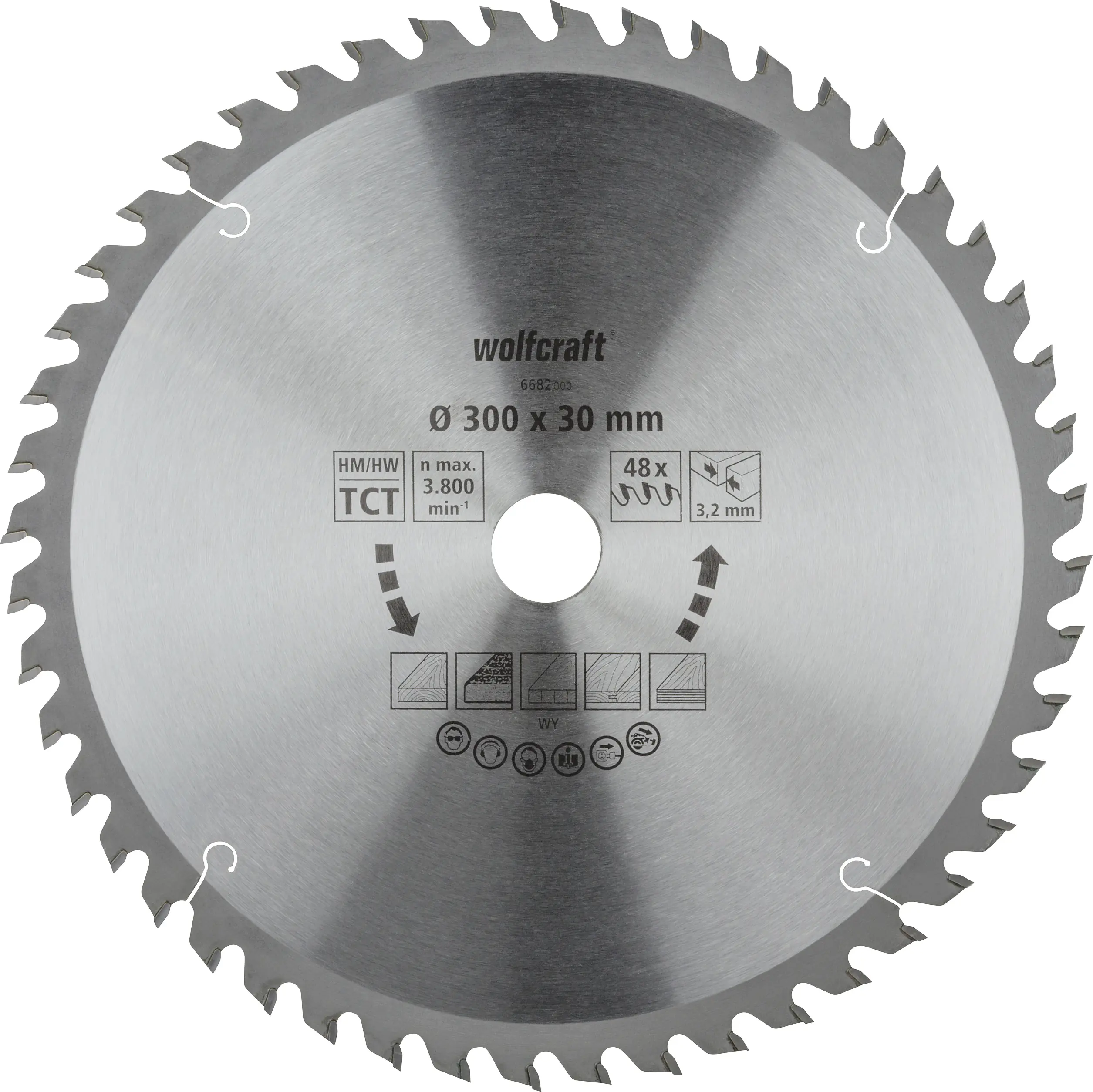 Wolfcraft Kreissägeblatt Ø 300 mm Bohrung Ø 30 mm 48 Zähne