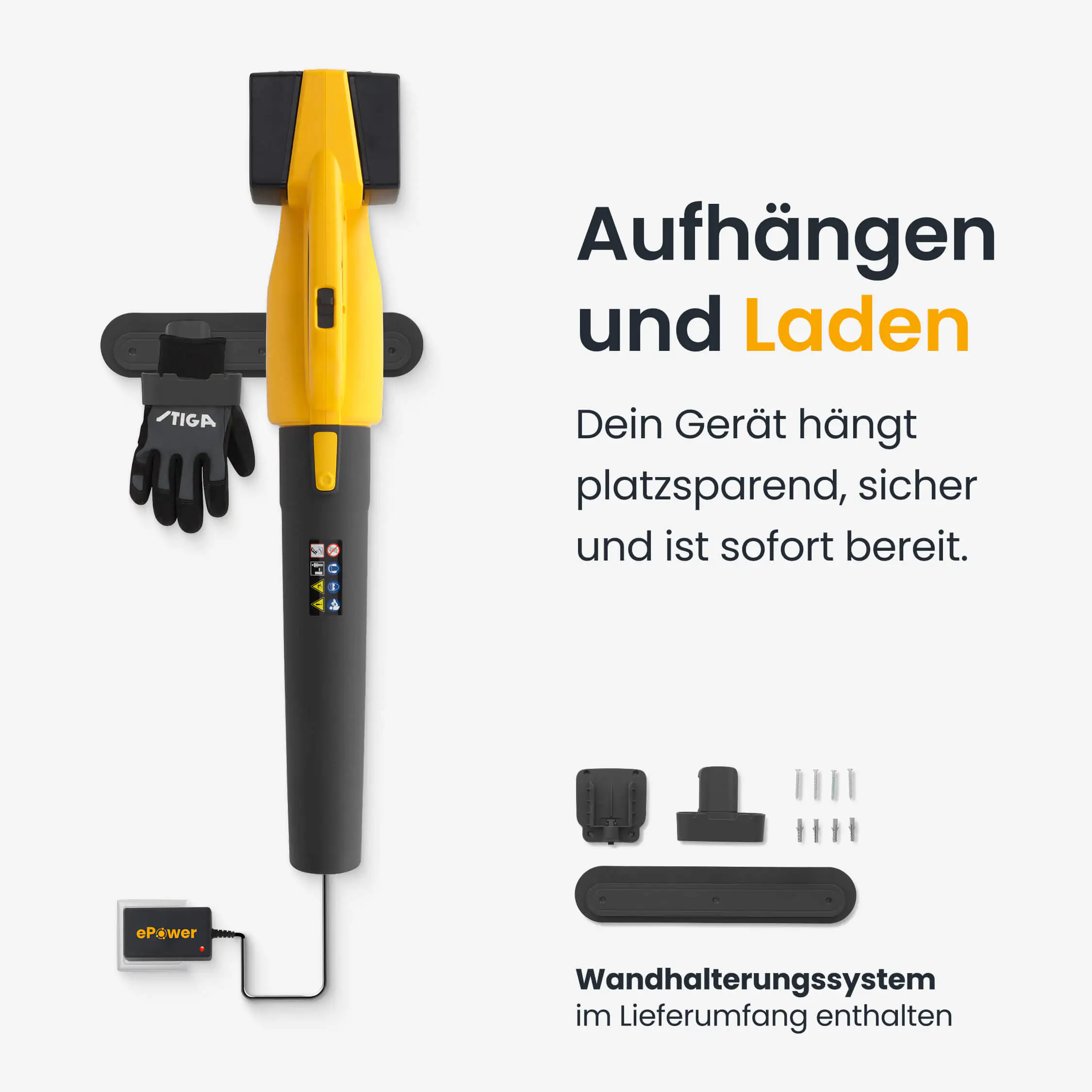 Stiga Akku-Laubbläser BL 300e Set inkl. Akkus und Ladegerät