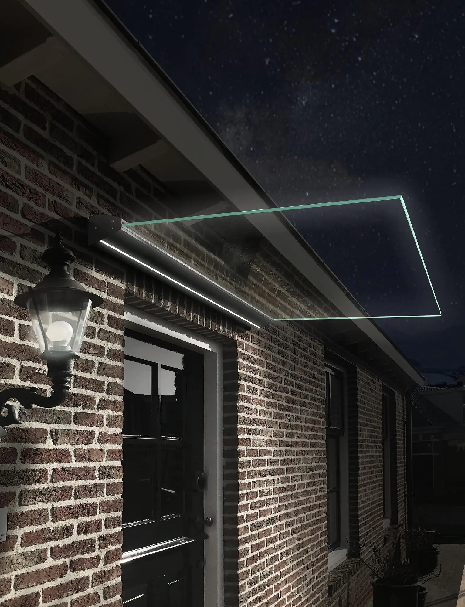 Primaster LED Glas-Vordach St. Tropez 140 x 90 cm, Echtglas - VSG 8 mm Primaster LED Glas-Vordach St. Tropez 140 x 90 cm, Echtglas - VSG 8 mm