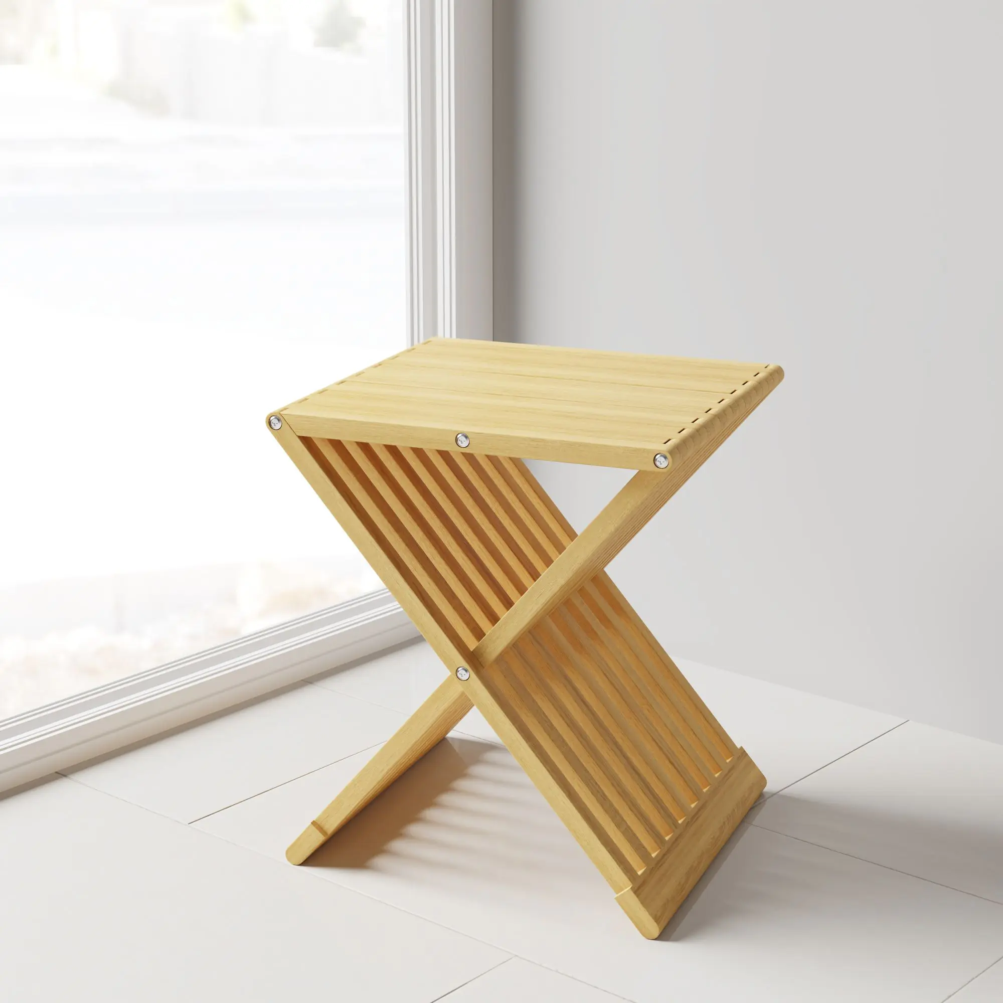 Schulte Badhocker aus Bambus klappbar 39 x 38 x 44 cm Schulte Badhocker aus Bambus klappbar 39 x 38 x 44 cm