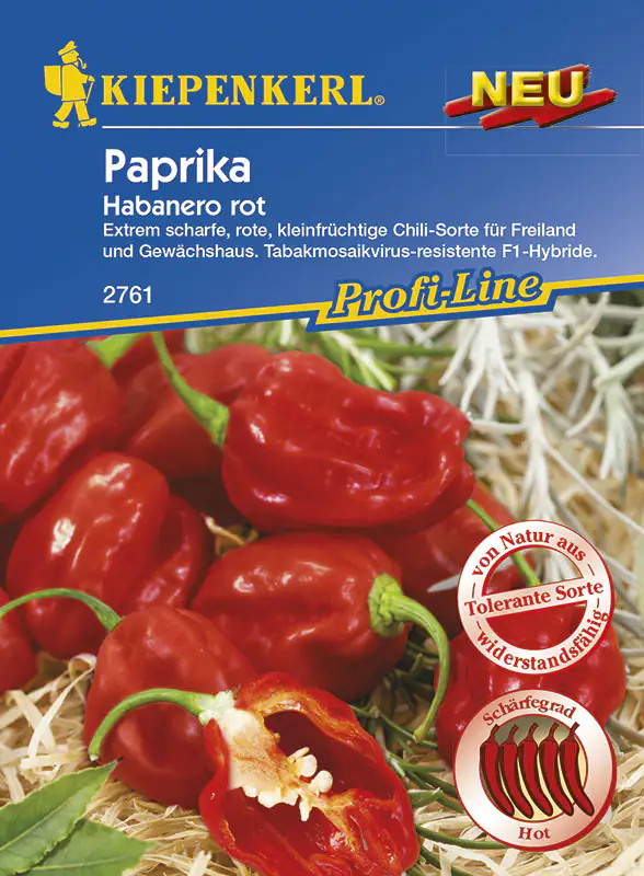 4000159177611 Kiepenkerl Paprika Habanero rot Capsicum chinense, Inhalt: 7 Korn