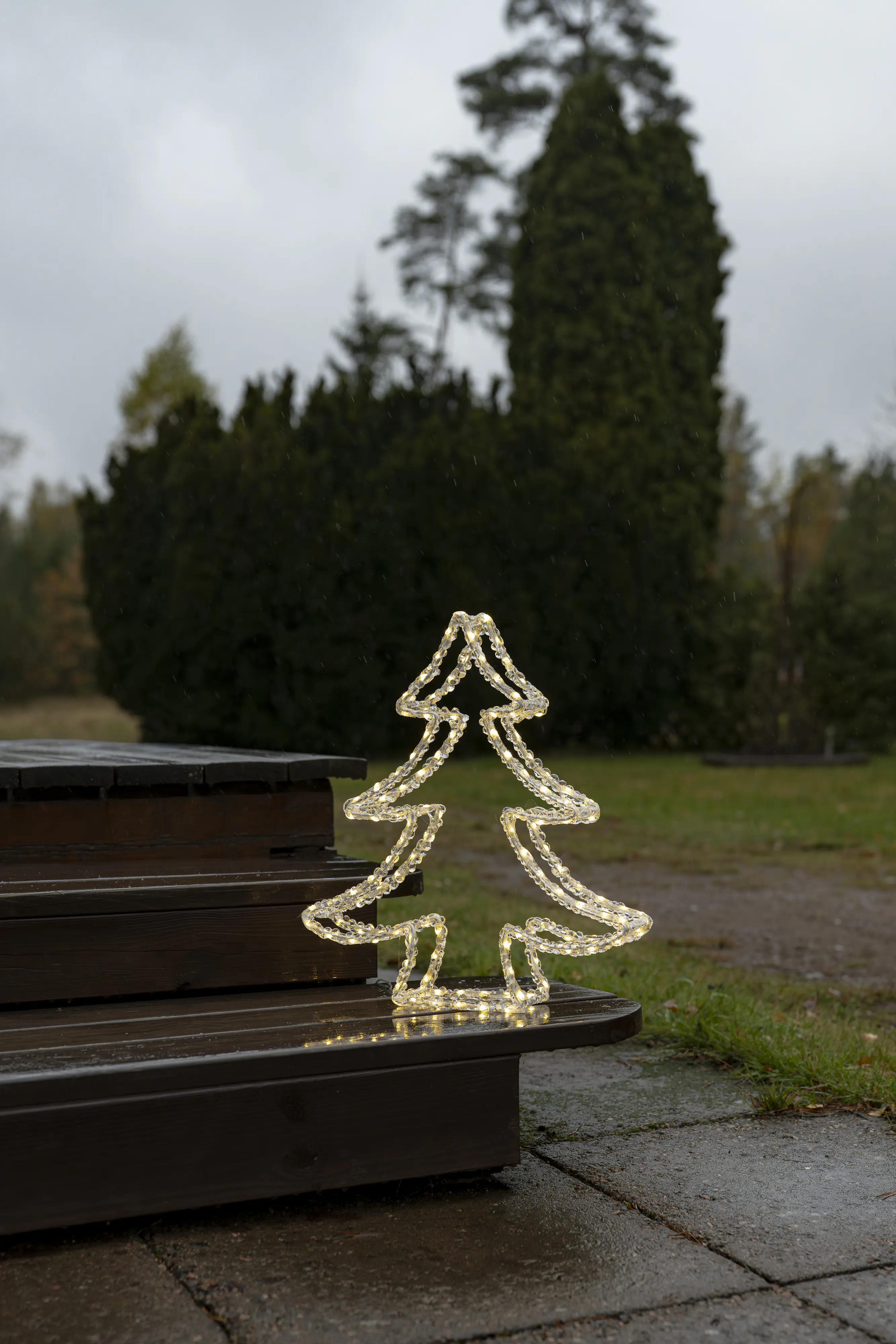 Konstsmide LED Weihnachtsdeko doppelter Weihnachtsbaum 131 Dioden 45 cm warmweiß