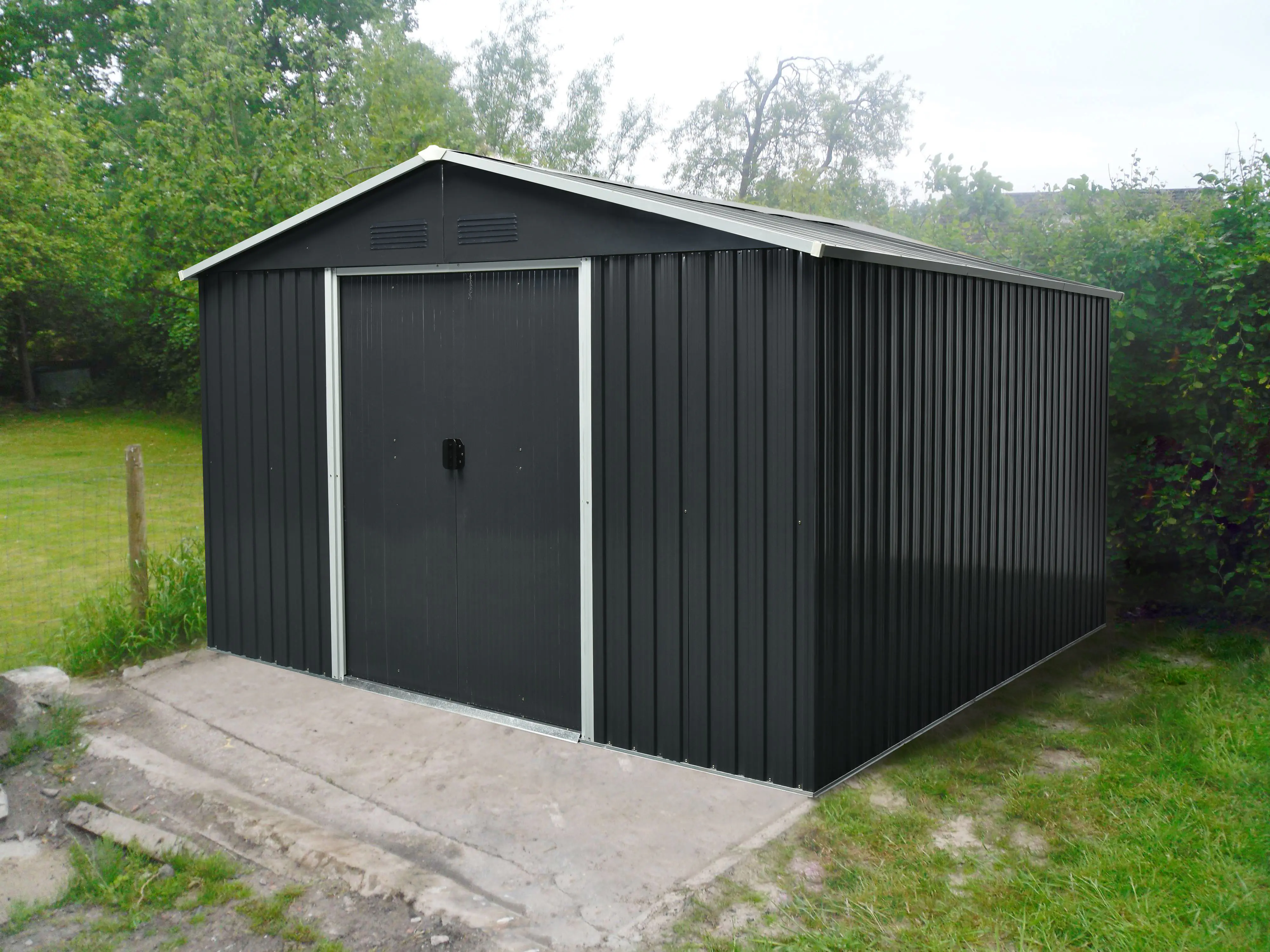 Pergart Metallgerätehaus Dresden II 1012 291 x 355 cm schiefer-creme