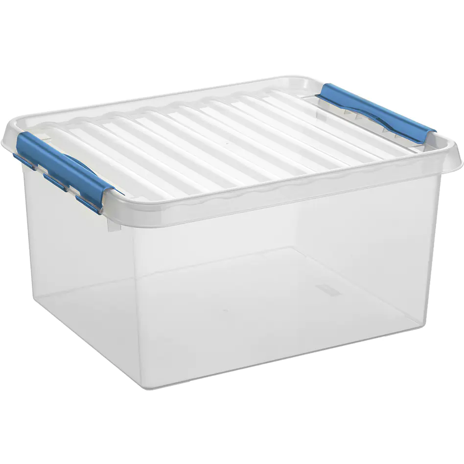 Sunware Aufbewahrungsbox Q-line 36L transparent blau 50 x 40 x 26 cm Sunware Aufbewahrungsbox Q-line 36L transparent blau 50 x 40 x 26 cm