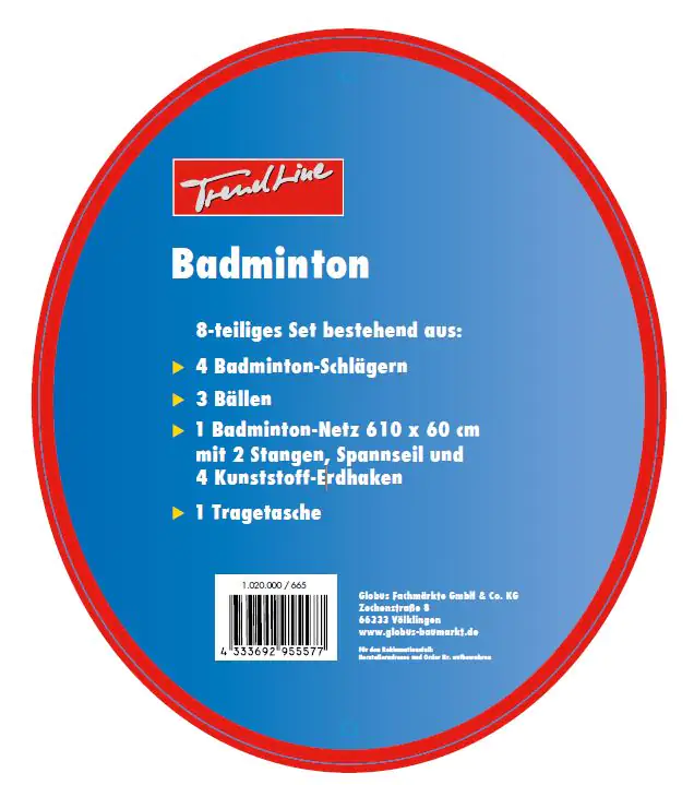 TrendLine Badminton-Set 8-teilig TrendLine Badminton-Set 8-teilig