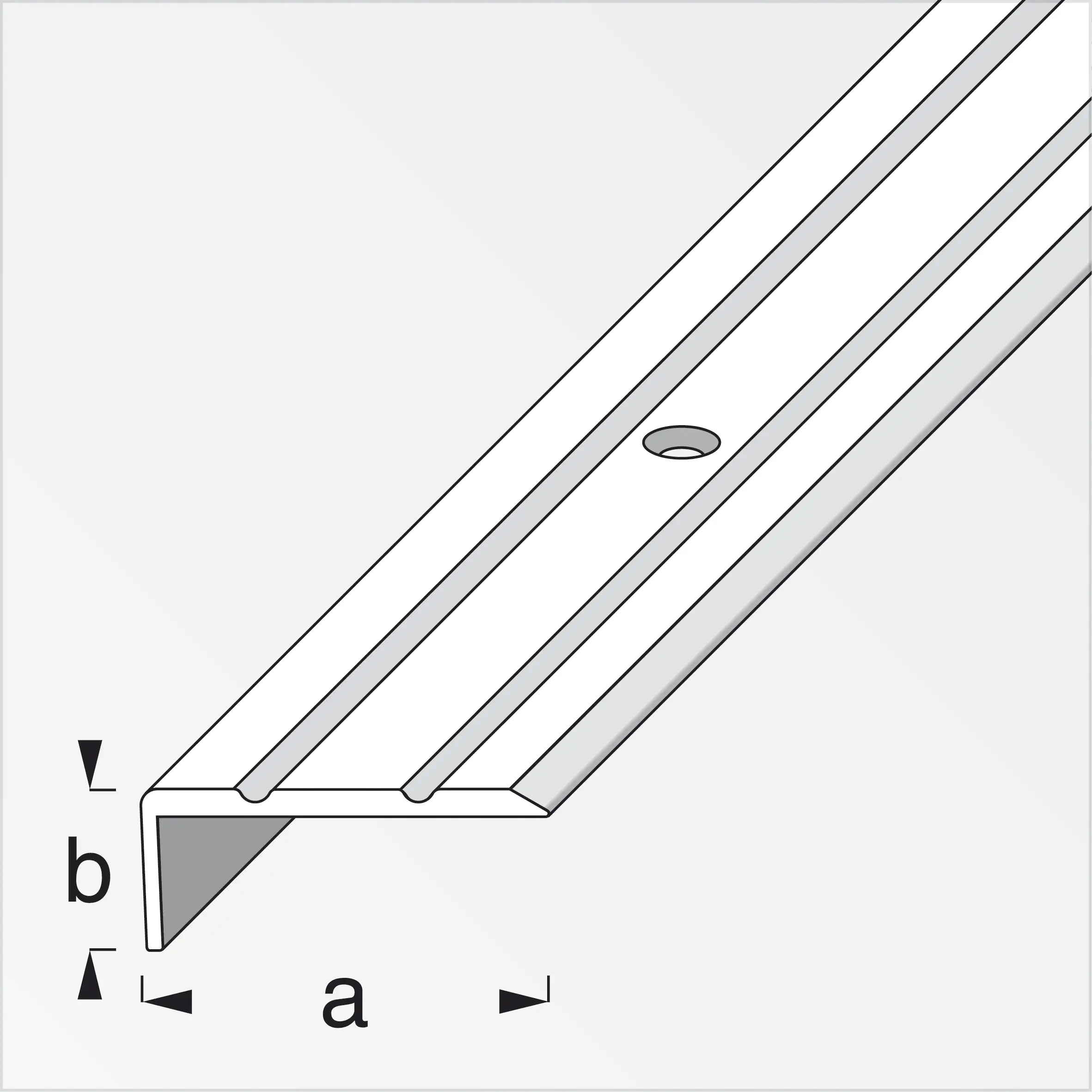alfer Abschlussprofil 1 m, 25 x 10 mm Aluminium eloxiert silber
