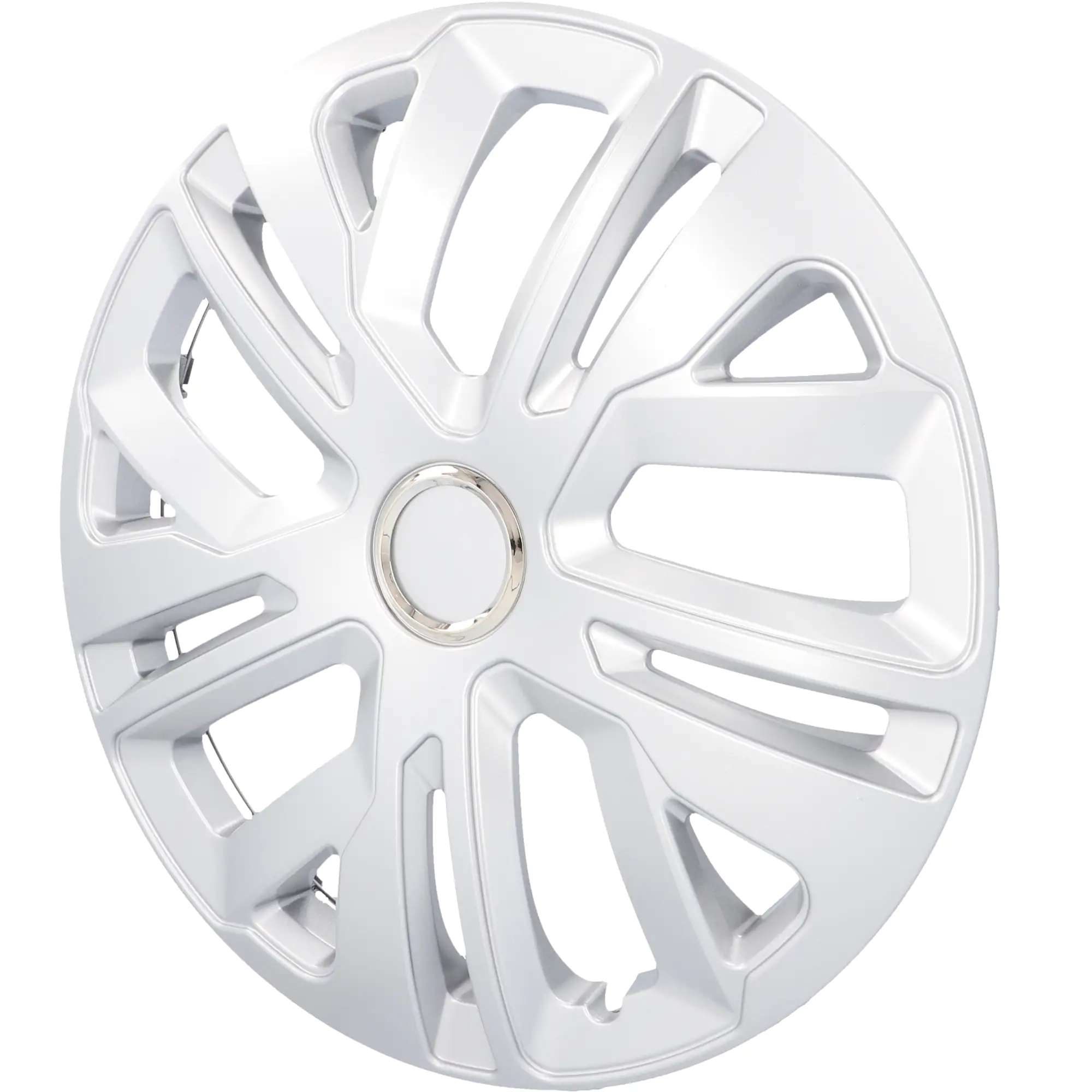 Cartrend Radzierblende Raven 38 cm (15 Zoll) silber 4 stück