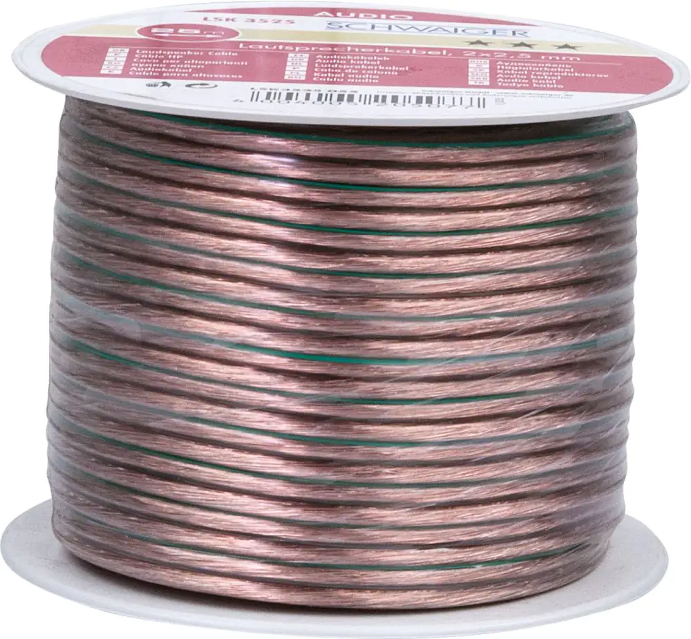 Schwaiger Lautsprecherkabel LSK3525 055 transparent, 25m, 2x 2,5mm², unkonfektioniert