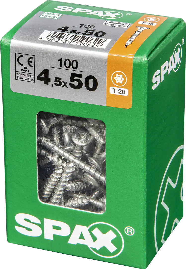 Spax Universalschrauben 4.5 x 50 mm TX 20 - 100 Stk. Spax Universalschrauben 4.5 x 50 mm TX 20 - 100 Stk.