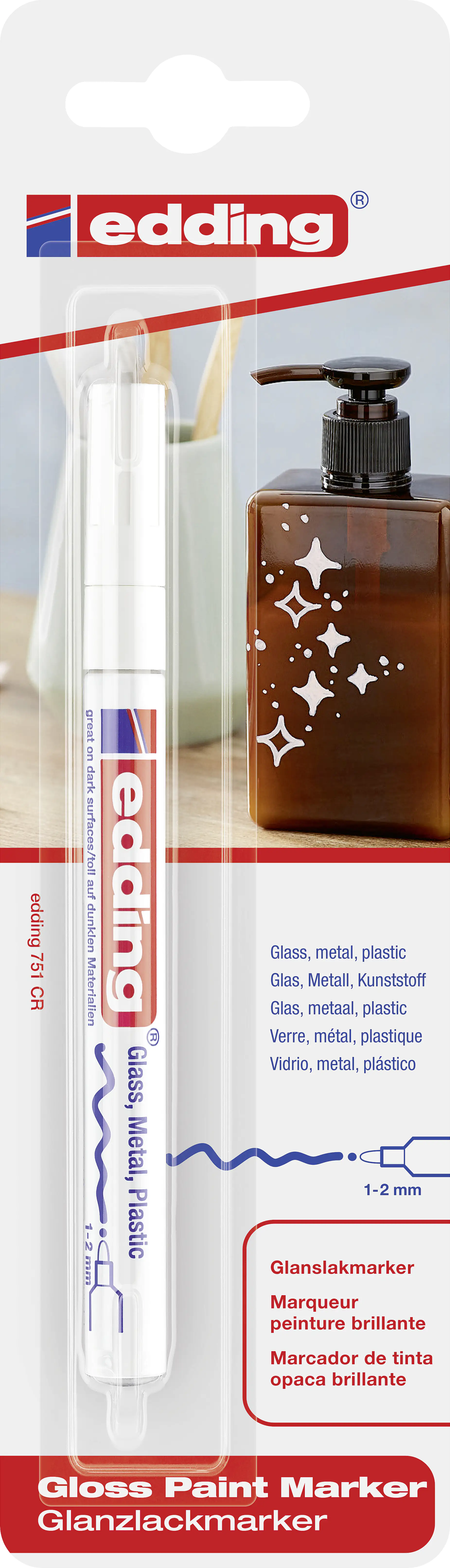 edding 751 gloss paint marker weiß 1 - 2 mm
