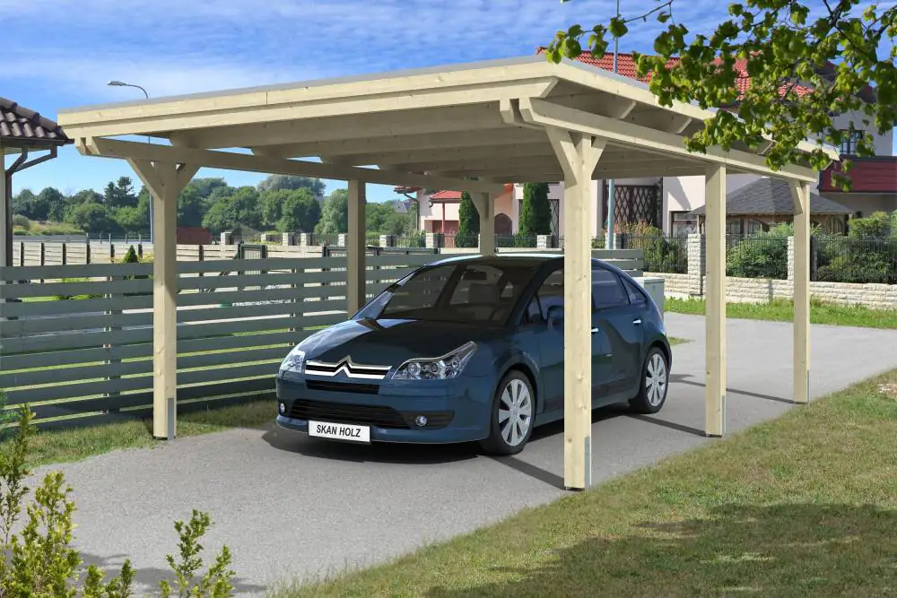 SKAN HOLZ Carport Emsland 404 x 604 cm mit Aluminiumdach, natur SKAN HOLZ Carport Emsland 404 x 604 cm mit Aluminiumdach, natur