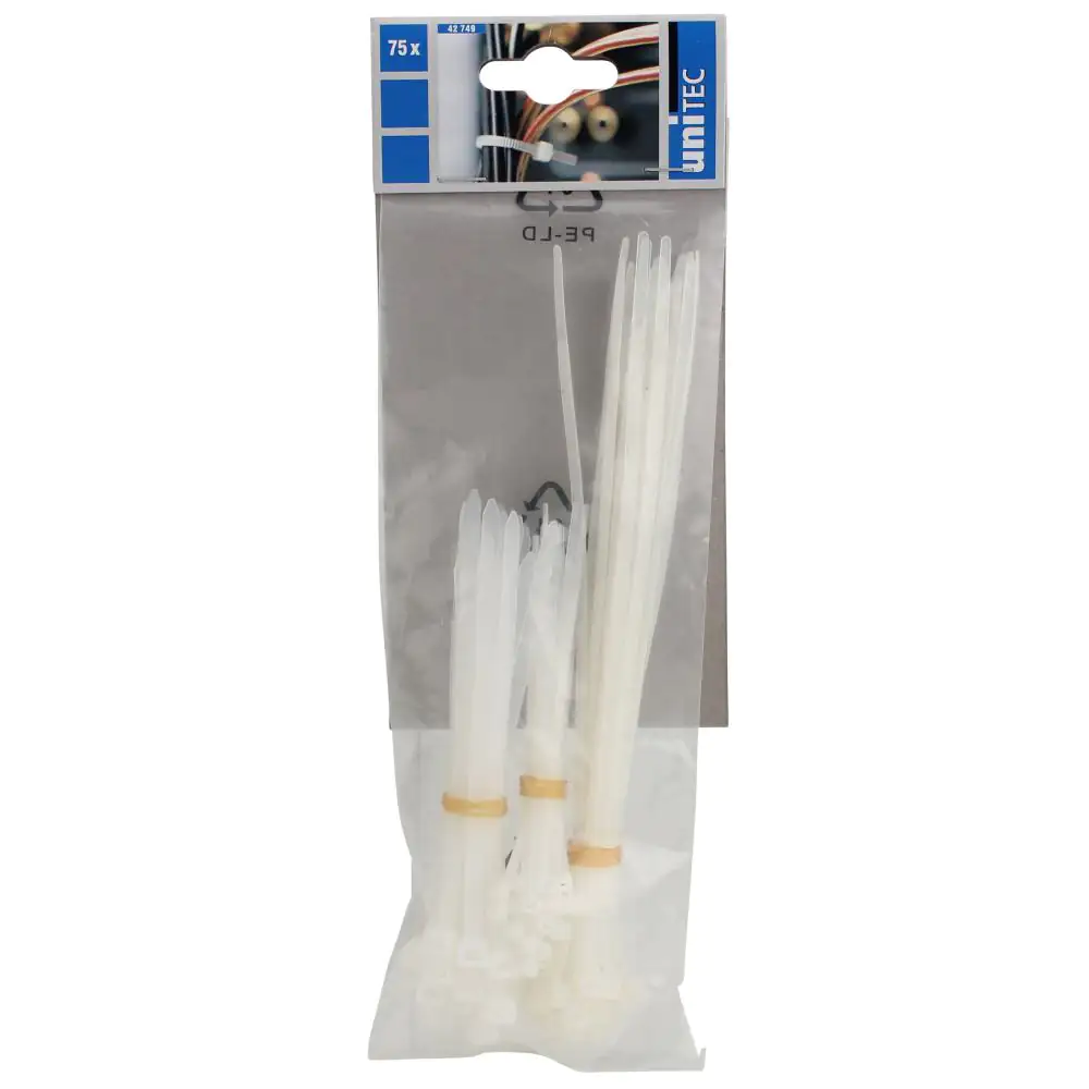 Kabelbinder-Set 3 x 25 Stück, sortiert, transparent