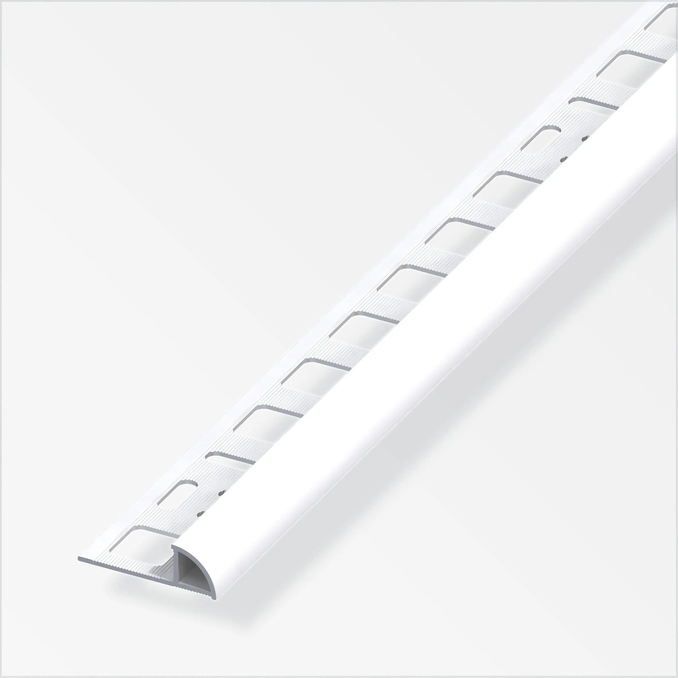 alfer Viertelkreisprofil Aluminium beschichtet weiß