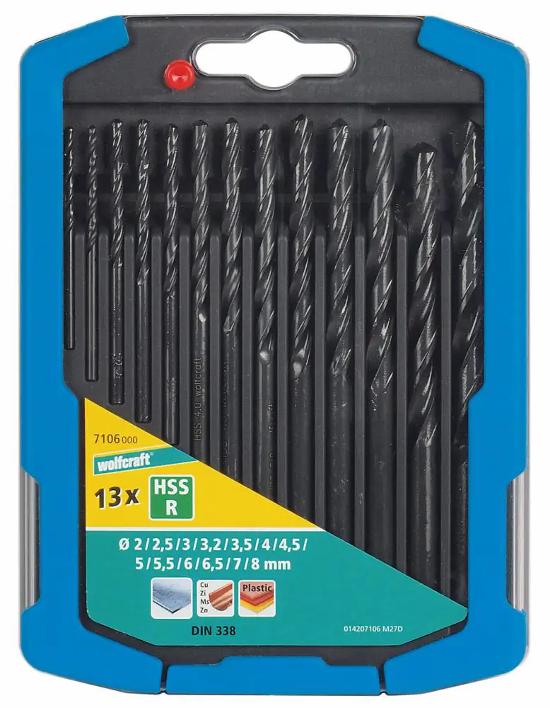 Wolfcraft Metallbohrer-Set HSS rollgewalzt Ø 2 - 8 mm 13-teilig Rundschaft Wolfcraft Metallbohrer-Set HSS rollgewalzt Ø 2 - 8 mm 13-teilig Rundschaft