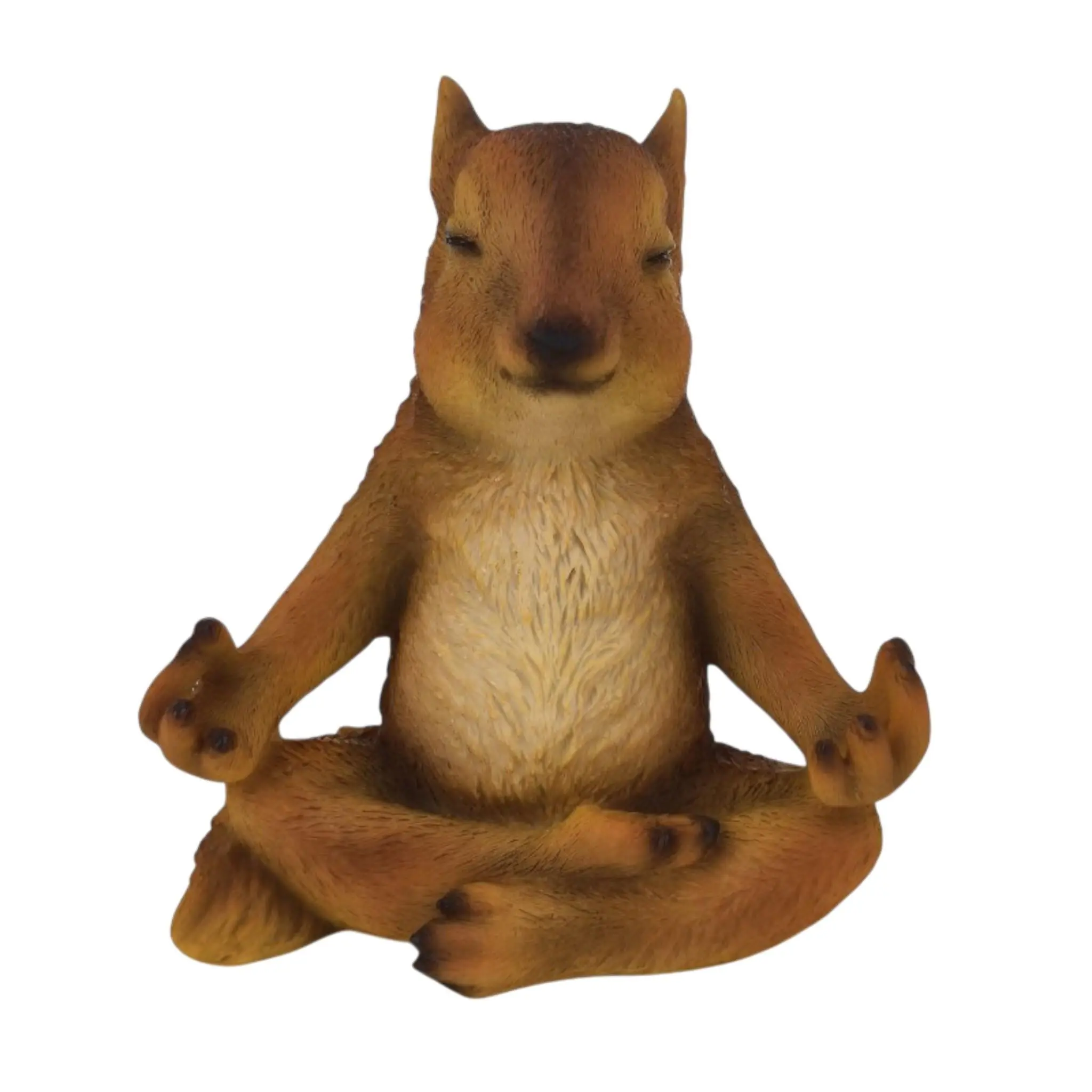 Dekofigur Eichhörnchen Yoga 15 x 12,5 cm braun/creme
