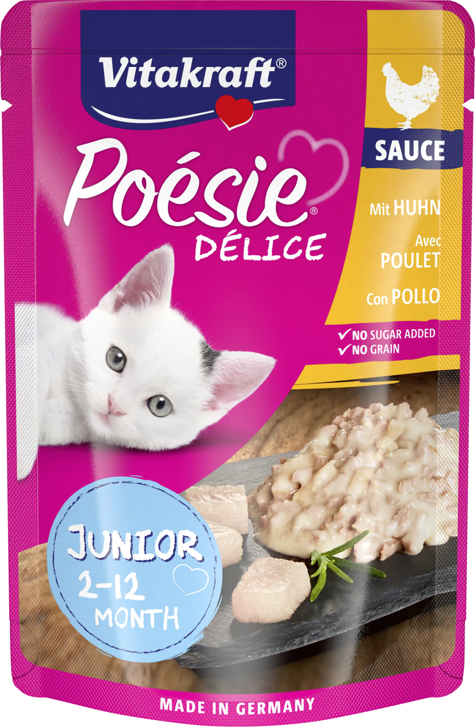 Vitakraft Poésie Katzenfutter Délice Sauce Junior Huhn 85 g
