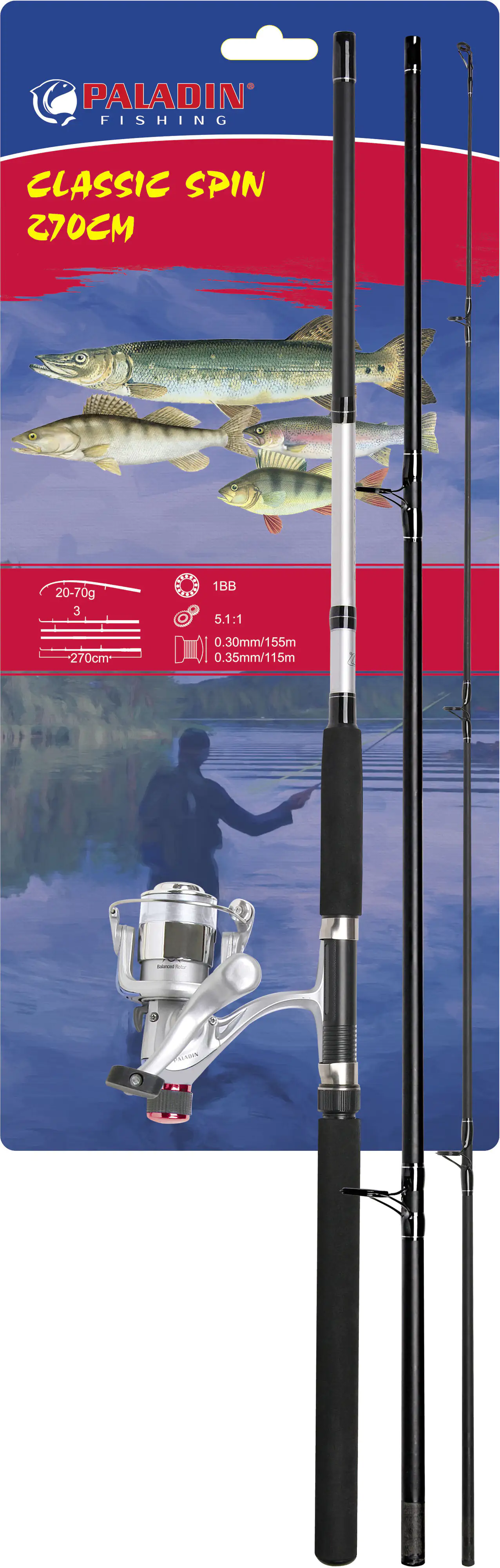 Paladin Angel Komplettset Hecht-Zander Spin Rute: 270cm/2cm/20-80g WG Paladin Angel Komplettset Hecht-Zander Spin Rute: 270cm/2cm/20-80g WG