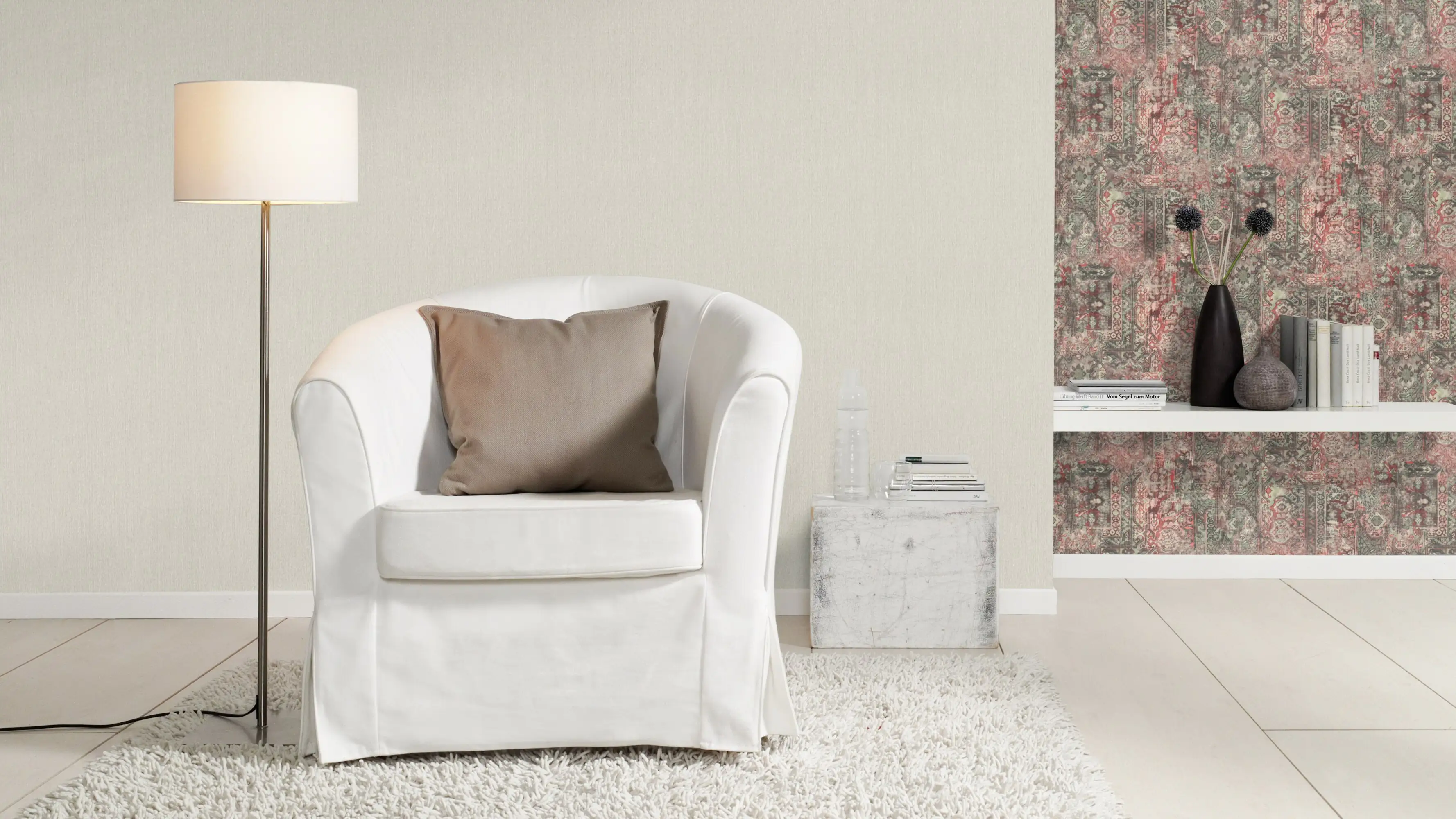 4000441537154_4 Rasch Vliestapete 537154 BARBARA home Collection II uni grau 10,05 x 0,53 m