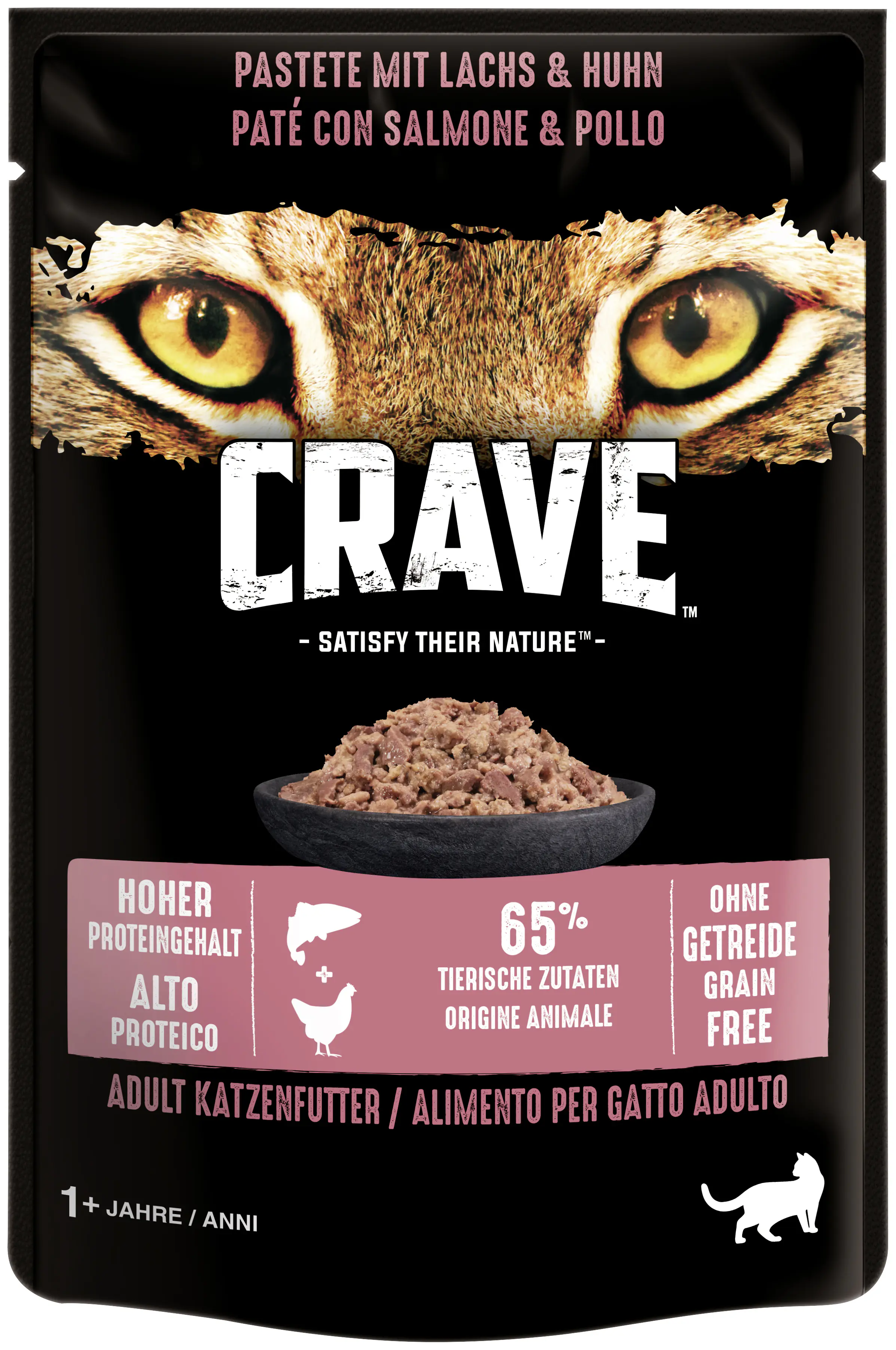 Crave Adult Pastete mit Lachs und Huhn Katzenfutter 85 g Crave Adult Pastete mit Lachs und Huhn Katzenfutter 85 g