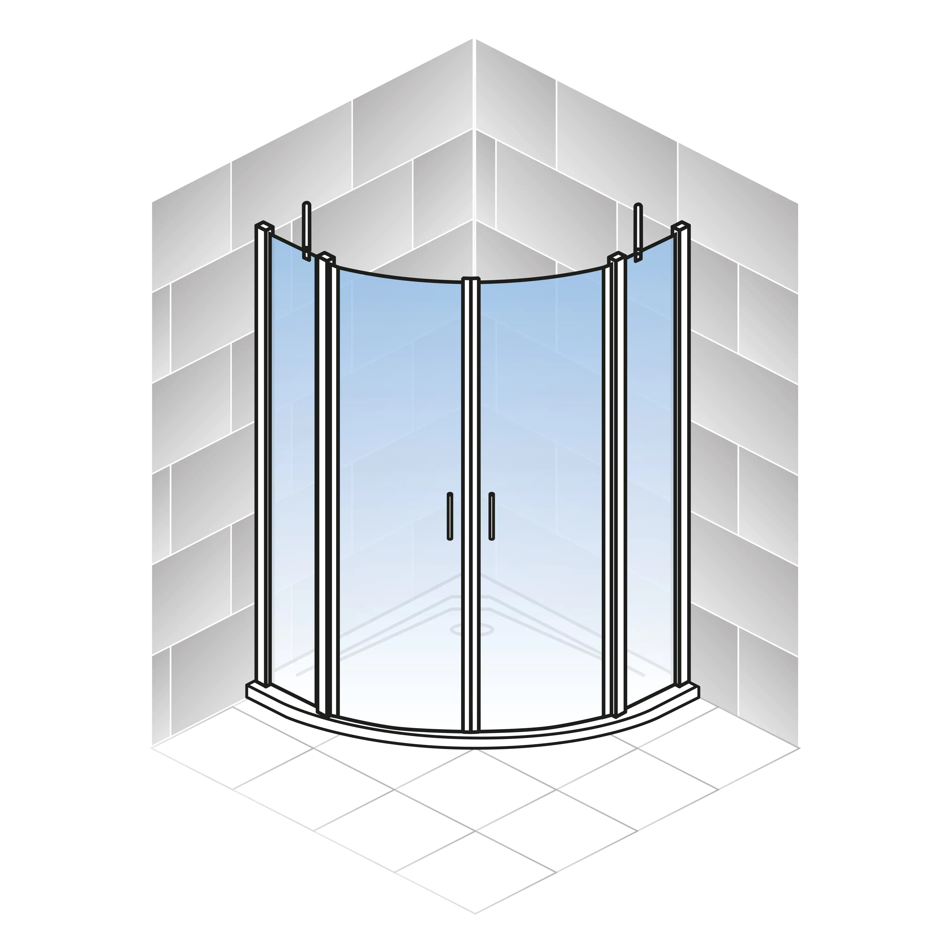 Schulte Runddusche 90 x 90 x 192 cm Alexa Style 2.0