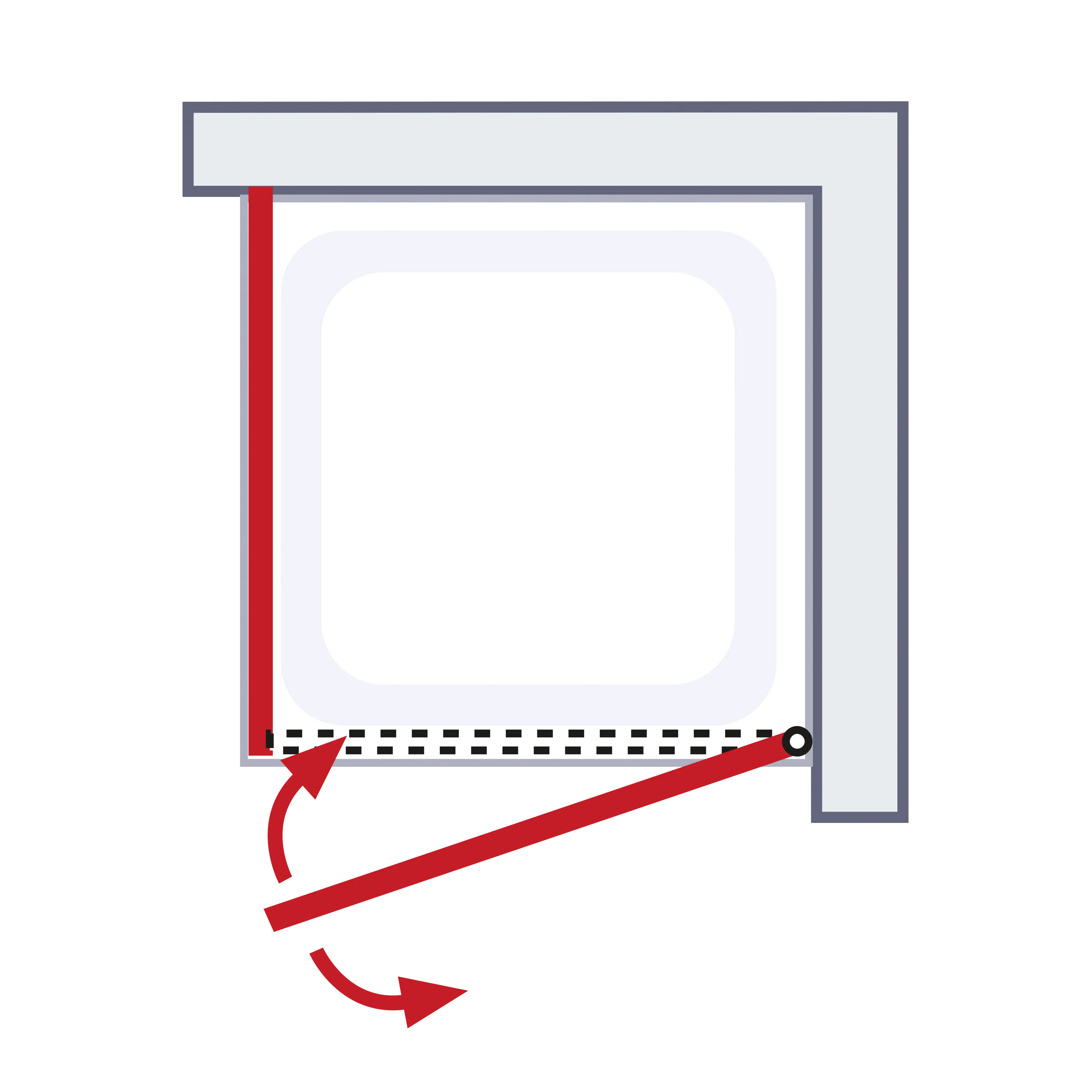 Schulte Drehtür Seitenwand 200 x 90 x 90 cm Toura